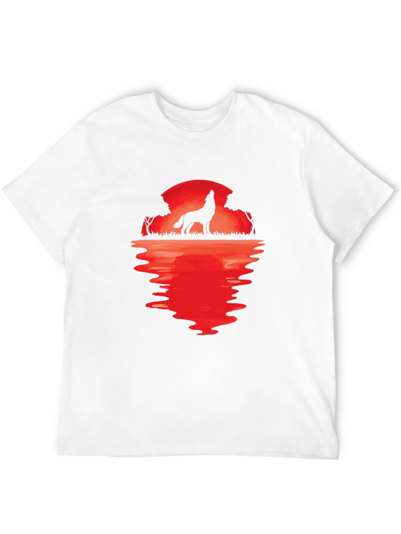 Wolf Howling at Moon Graphic Tee