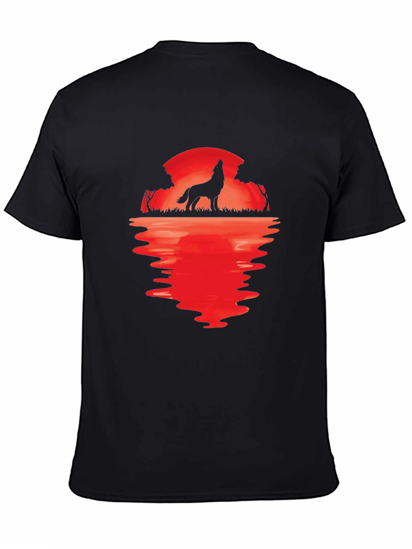 Wolf Howling at Moon Graphic Tee
