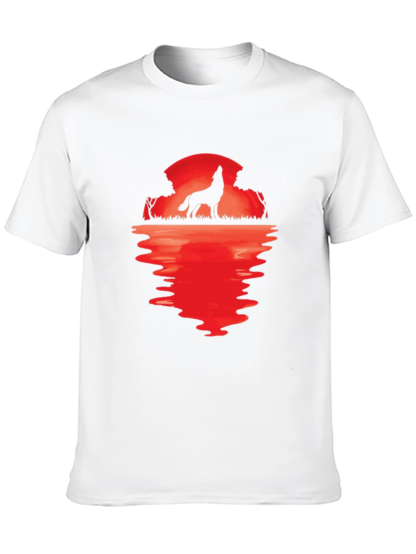 Wolf Howling at Moon Graphic Tee