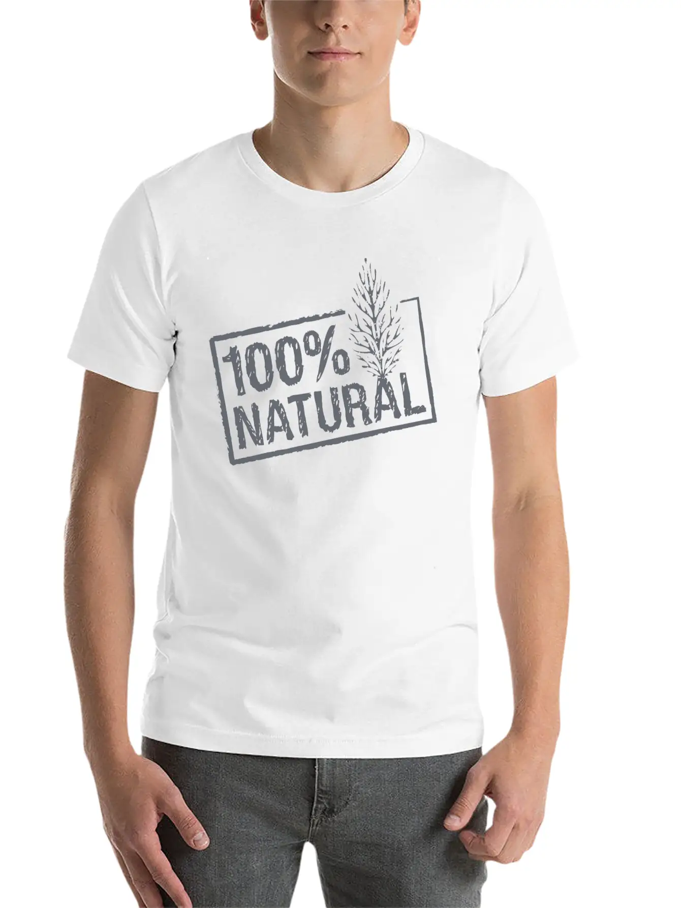 100% All Natural Stamp - (Plain) Timeless Short Sleeve Tee – Comfy And Minimalist Design