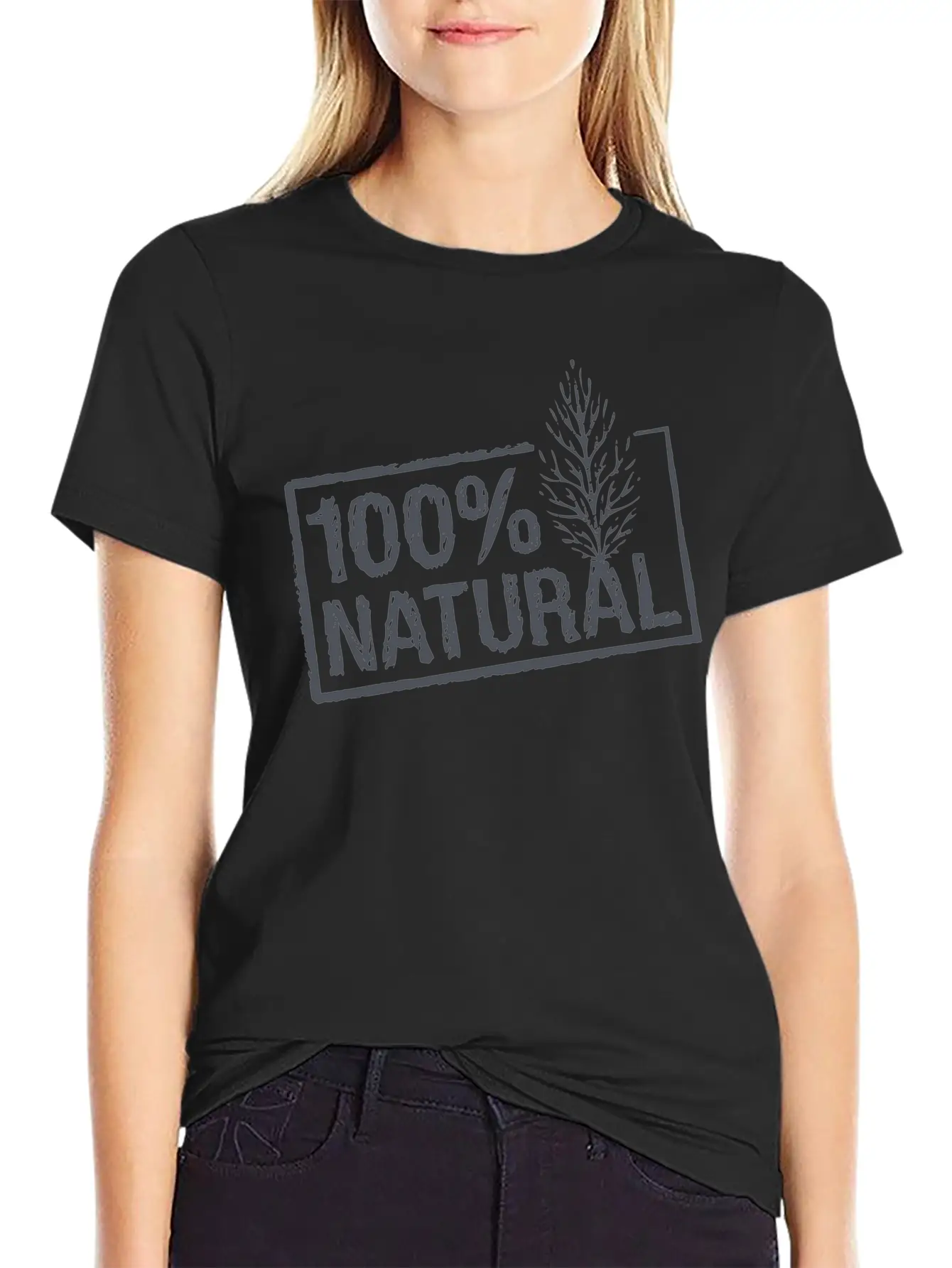 100% All Natural Stamp - (Plain) Timeless Short Sleeve Tee – Comfy And Minimalist Design