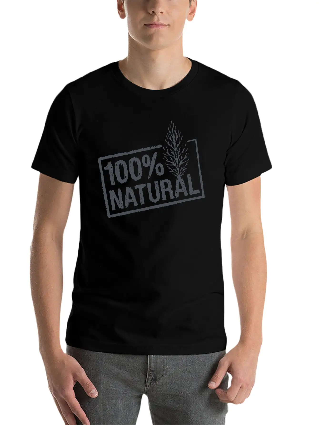 100% All Natural Stamp - (Plain) Timeless Short Sleeve Tee – Comfy And Minimalist Design