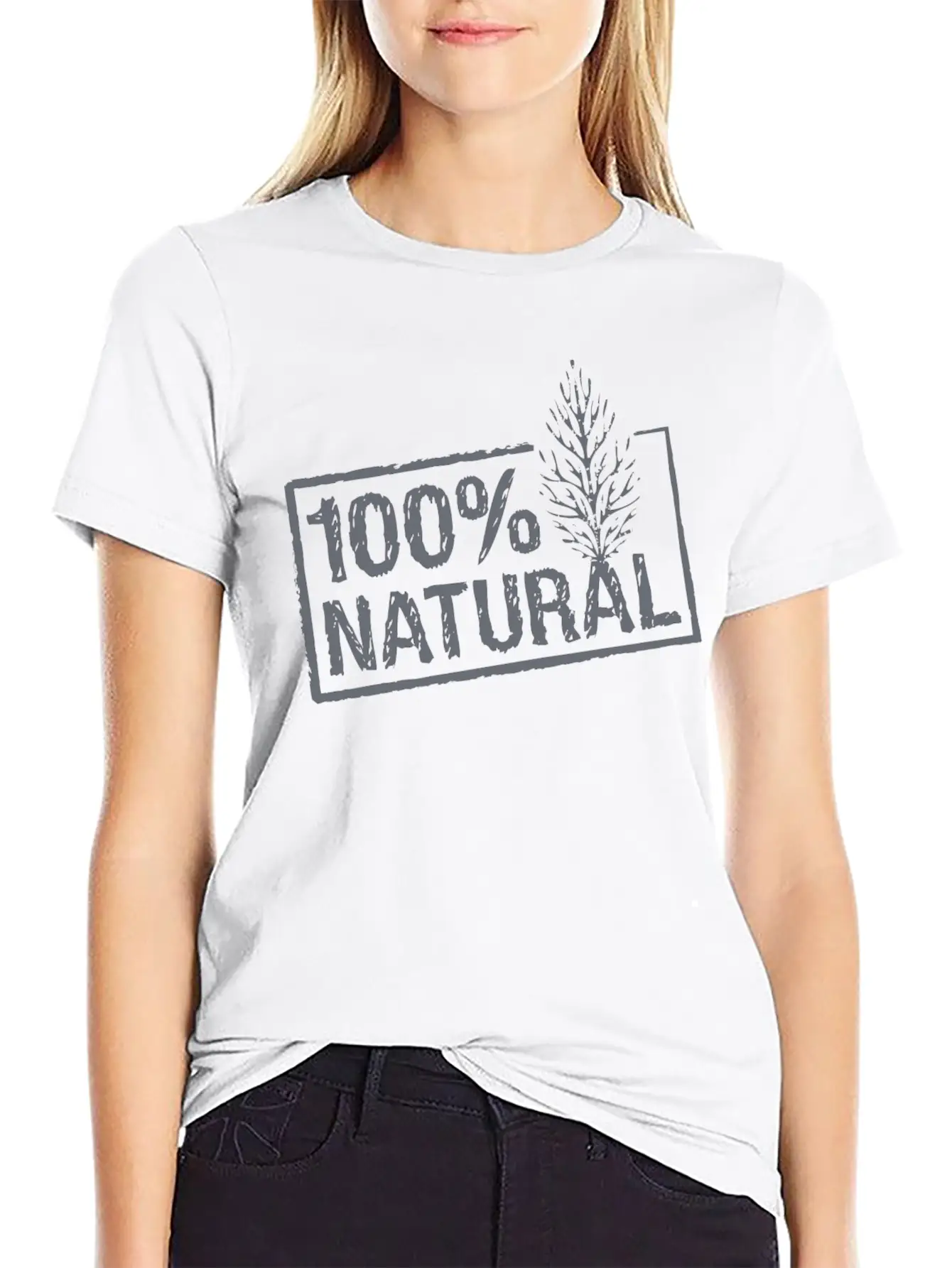 100% All Natural Stamp - (Plain) Timeless Short Sleeve Tee – Comfy And Minimalist Design