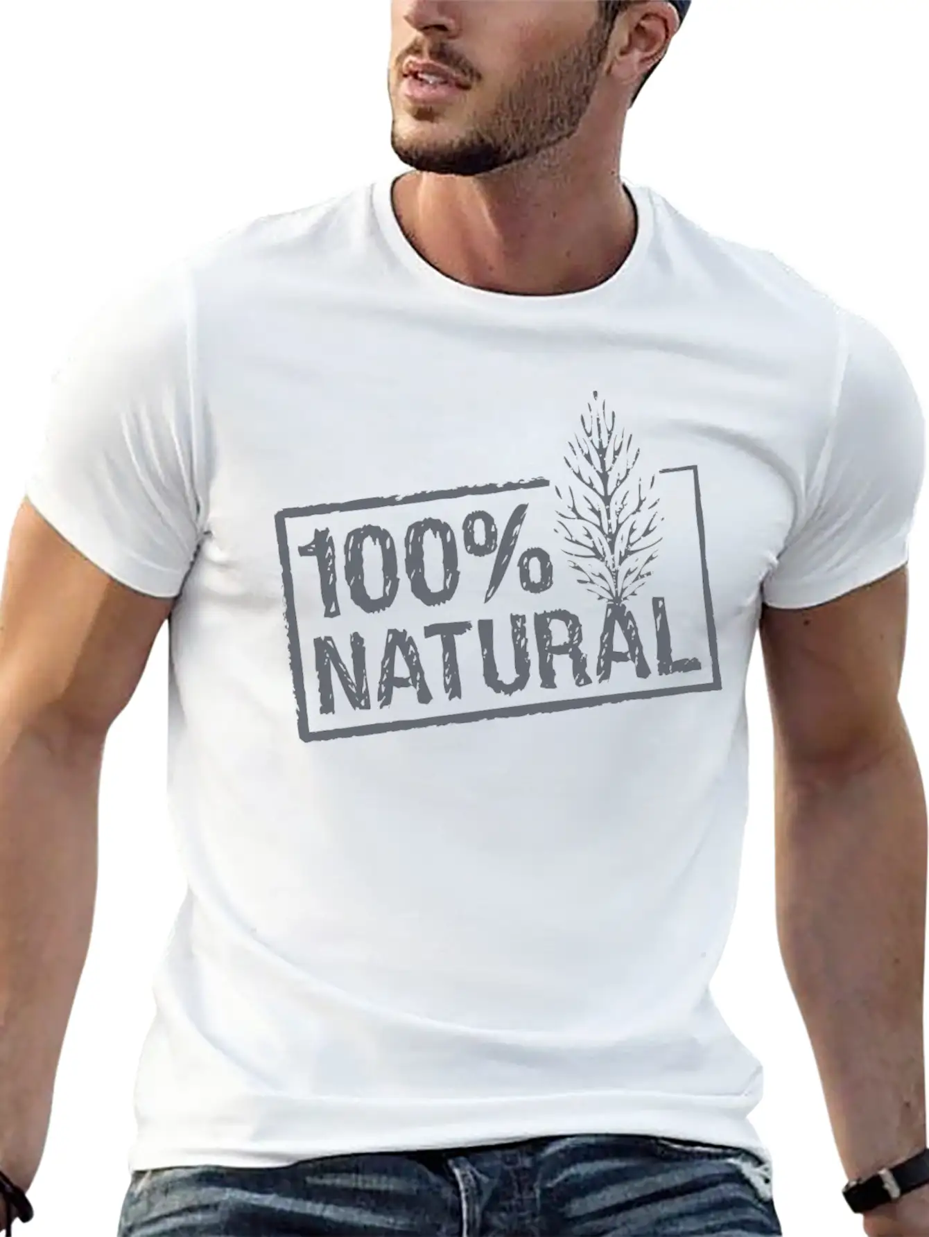 100% All Natural Stamp - (Plain) Timeless Short Sleeve Tee – Comfy And Minimalist Design