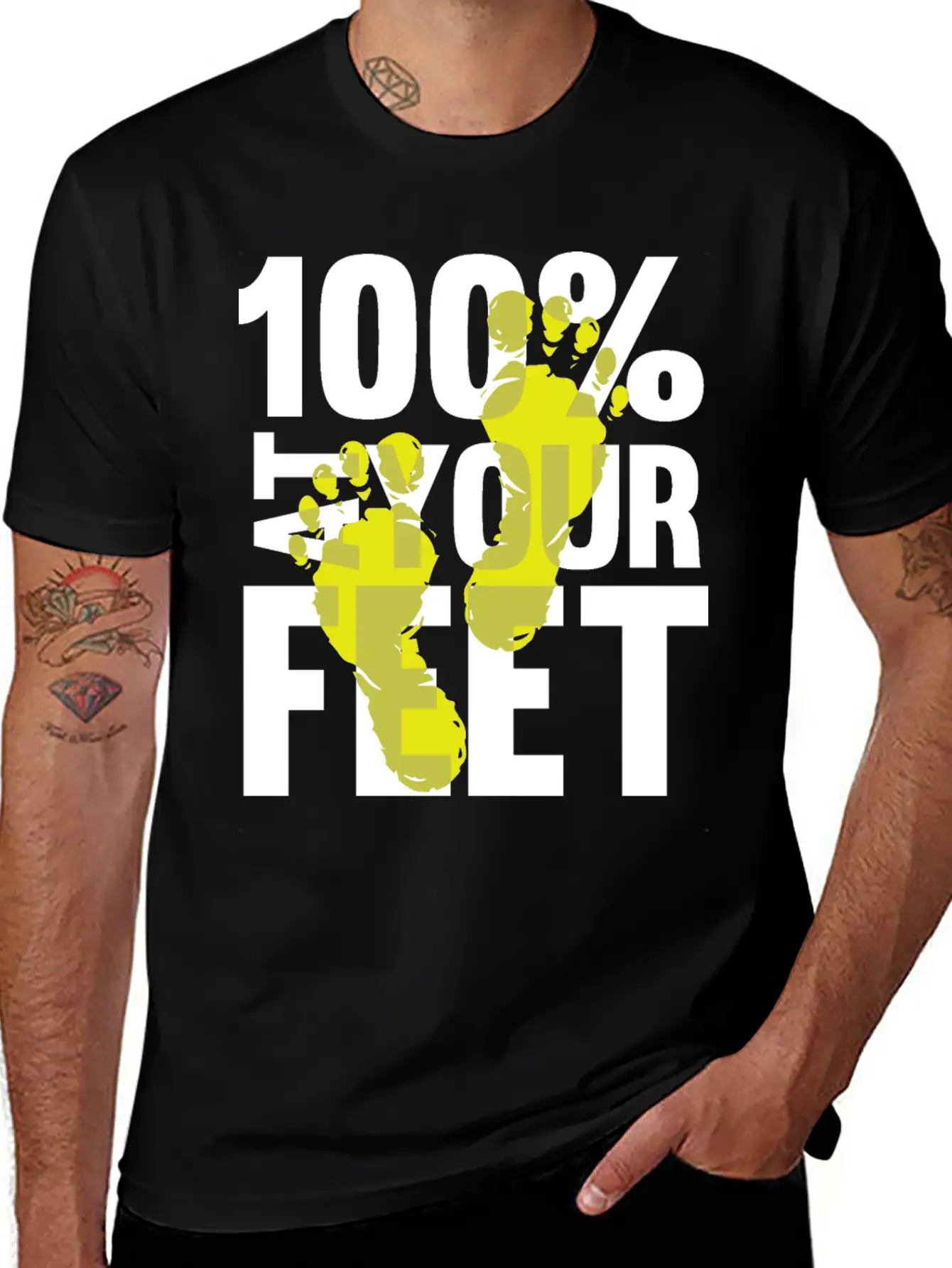 100% At Your Feet Casual Graphic T-Shirt – Simple And Comfortable Daily Wear