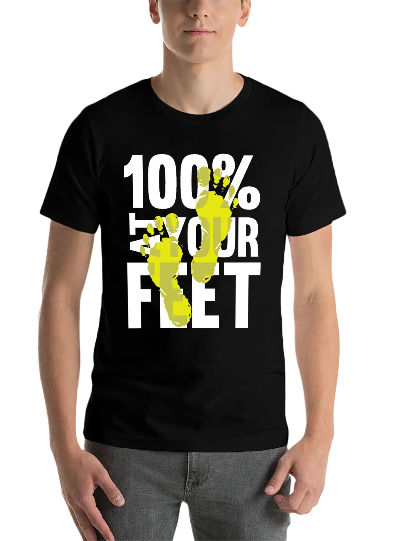 100% At Your Feet Casual Graphic T-Shirt – Simple And Comfortable Daily Wear