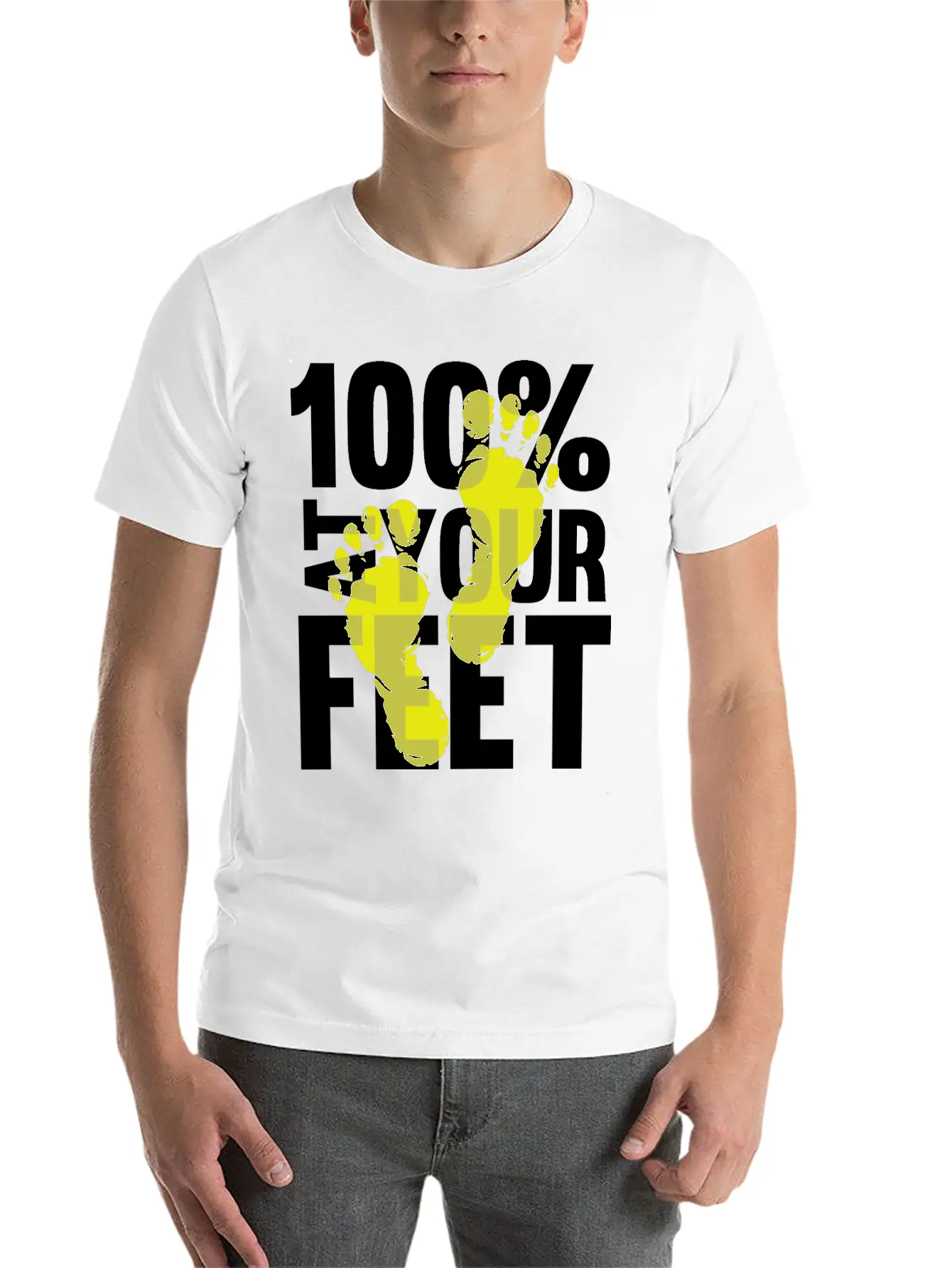 100% At Your Feet Casual Graphic T-Shirt – Simple And Comfortable Daily Wear