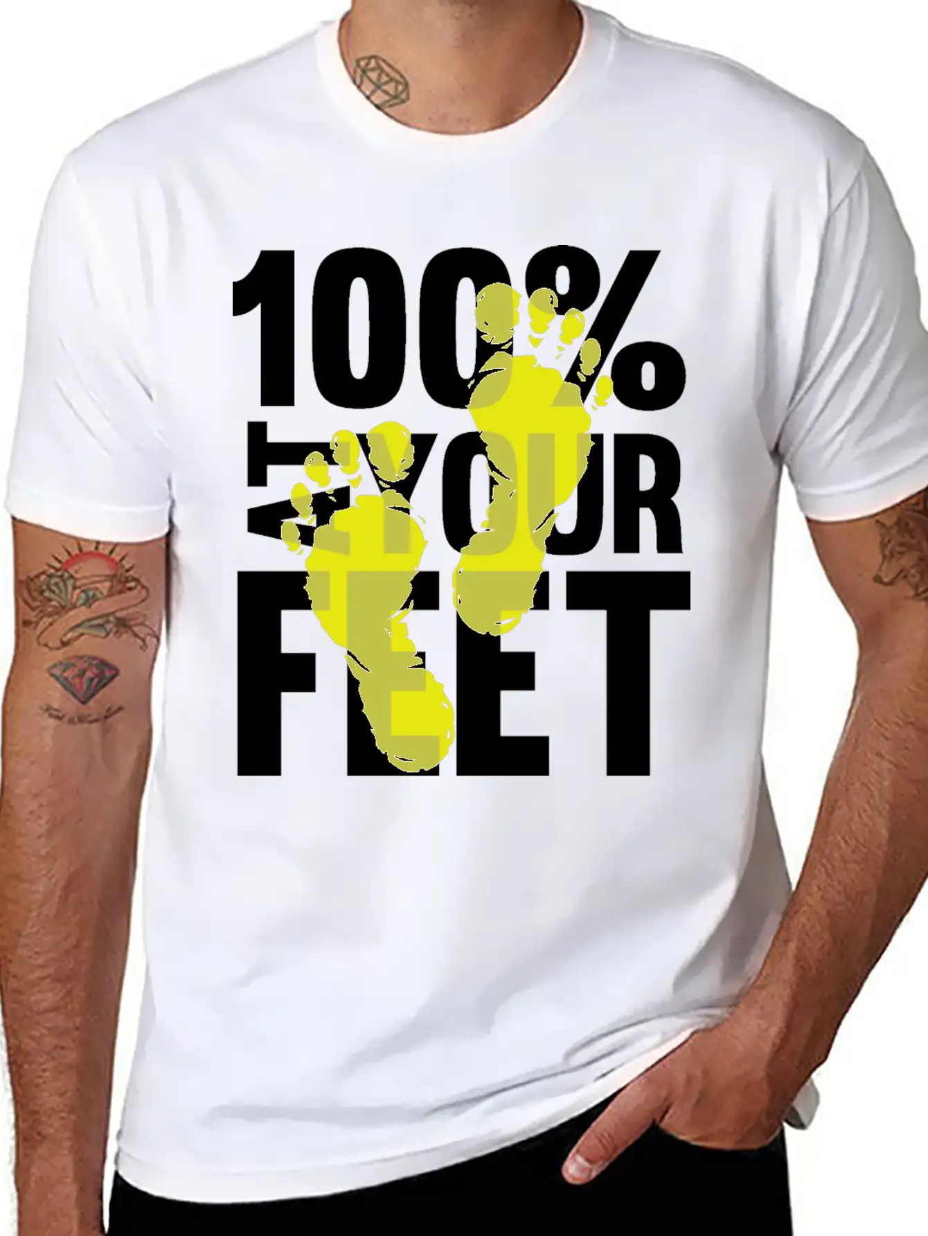 100% At Your Feet Casual Graphic T-Shirt – Simple And Comfortable Daily Wear