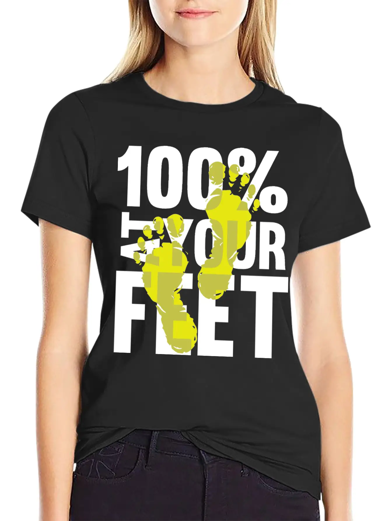 100% At Your Feet Casual Graphic T-Shirt – Simple And Comfortable Daily Wear