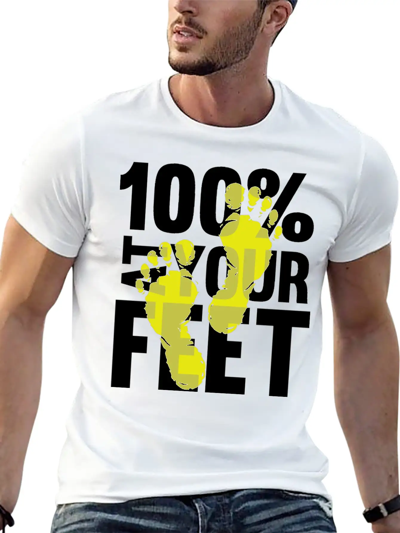 100% At Your Feet Casual Graphic T-Shirt – Simple And Comfortable Daily Wear