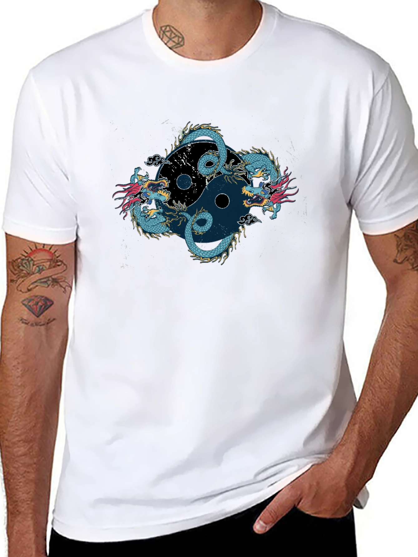 Yin Yang Dragon Graphic Tee - Classic Fit
