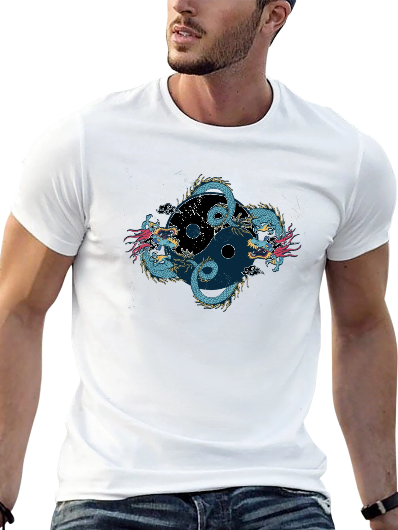Yin Yang Dragon Graphic Tee - Classic Fit