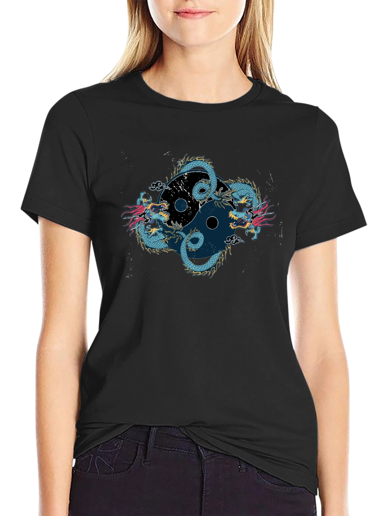 Yin Yang Dragon Graphic Tee - Classic Fit