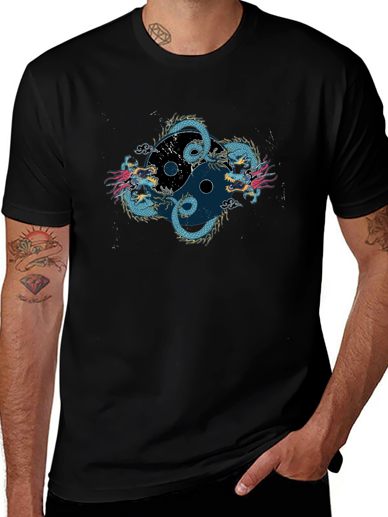 Yin Yang Dragon Graphic Tee - Classic Fit