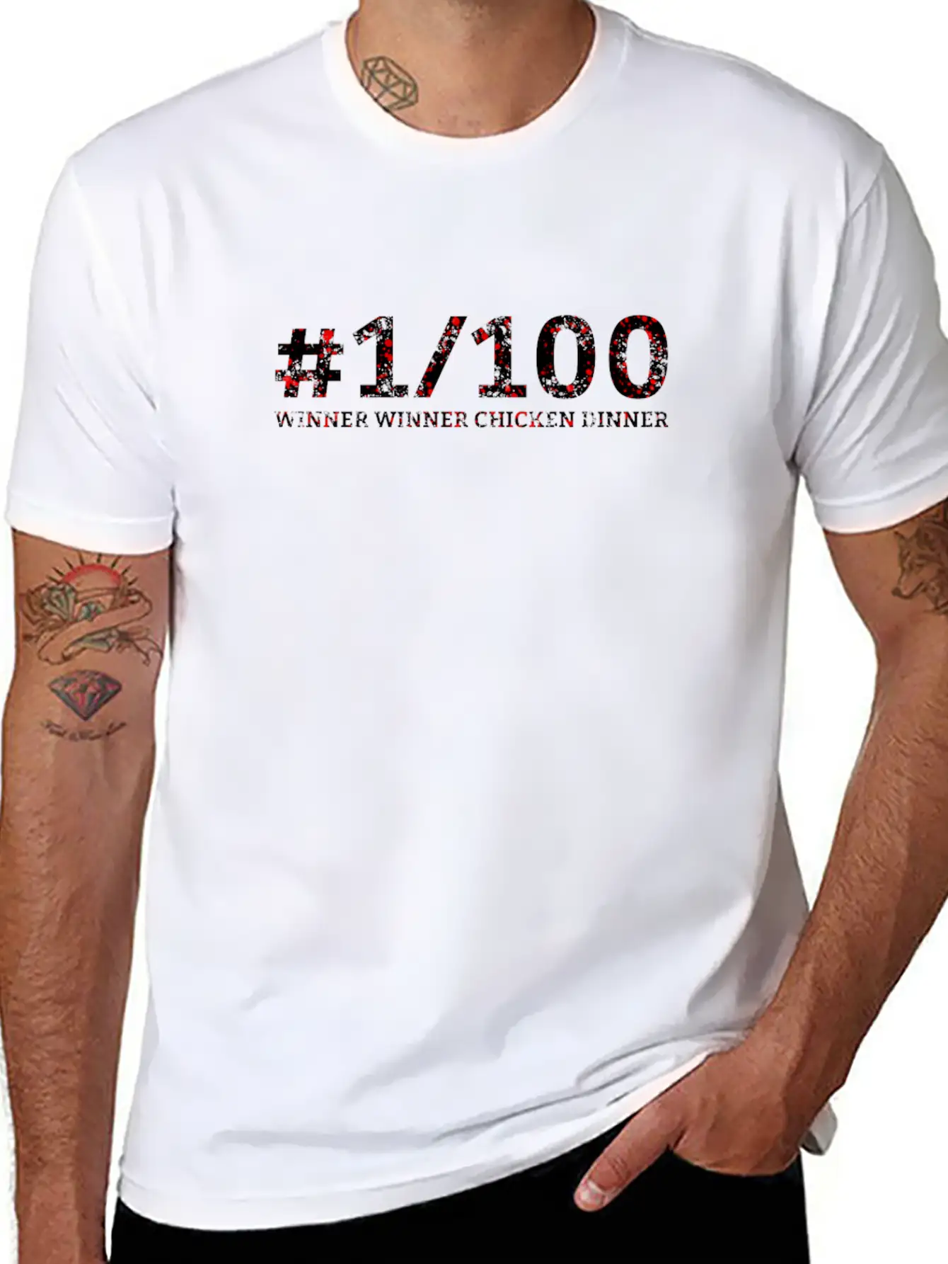 #1Alive Winner Winner Chicken Dinner Timeless Short Sleeve Tee – Comfy And Minimalist Design