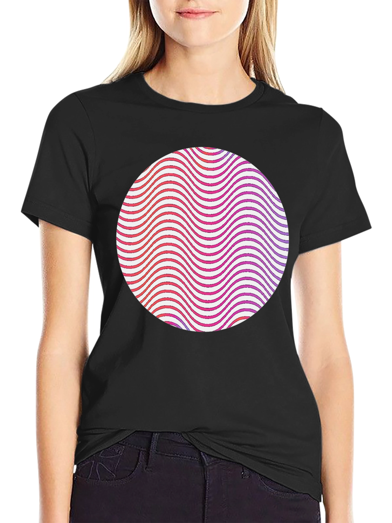 Abstract Circle Graphic Tee - Modern Style