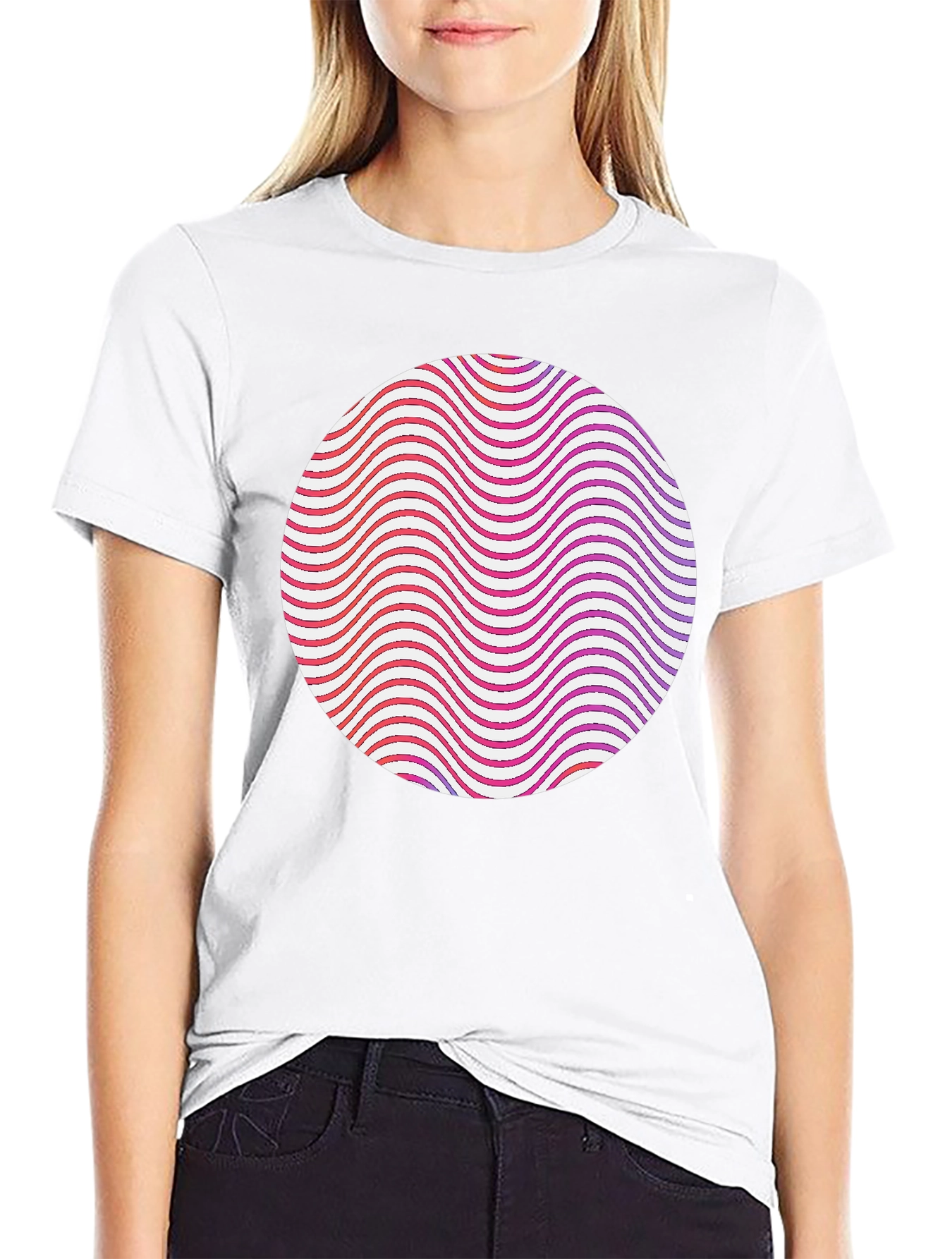 Abstract Circle Graphic Tee - Modern Style