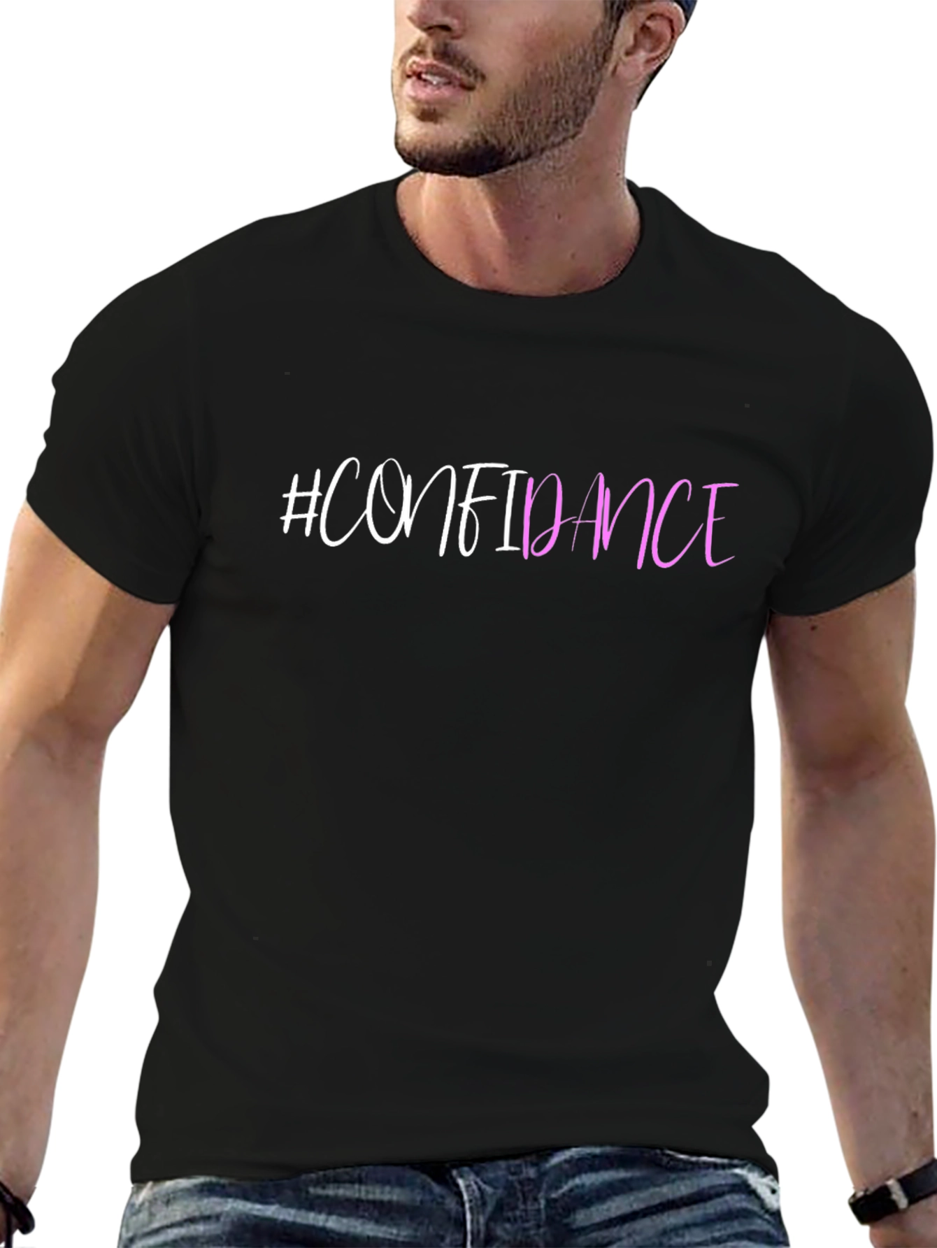#Confidence Black Graphic Tee - Stylish & Comfy