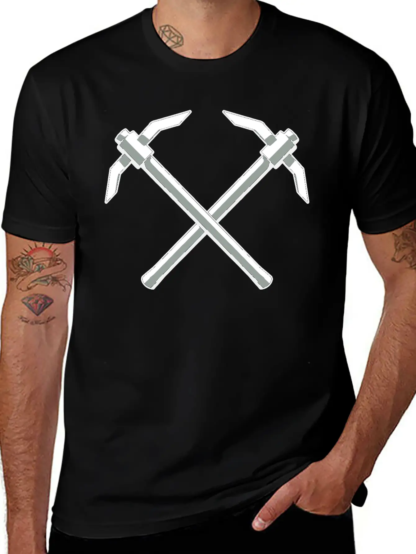 2 Pickaxes Crossover Timeless Short Sleeve Tee – Comfy And Minimalist Design