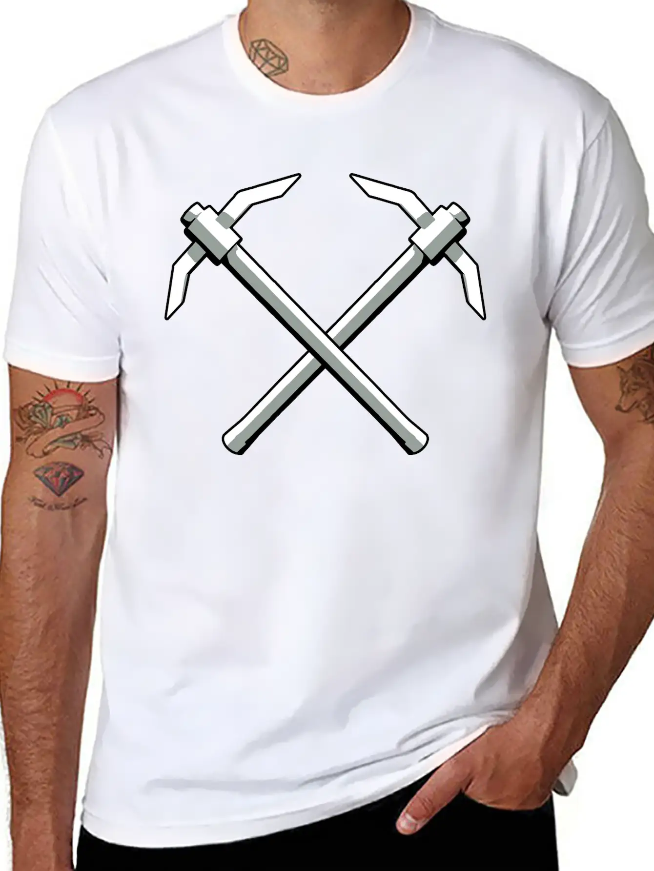 2 Pickaxes Crossover Timeless Short Sleeve Tee – Comfy And Minimalist Design