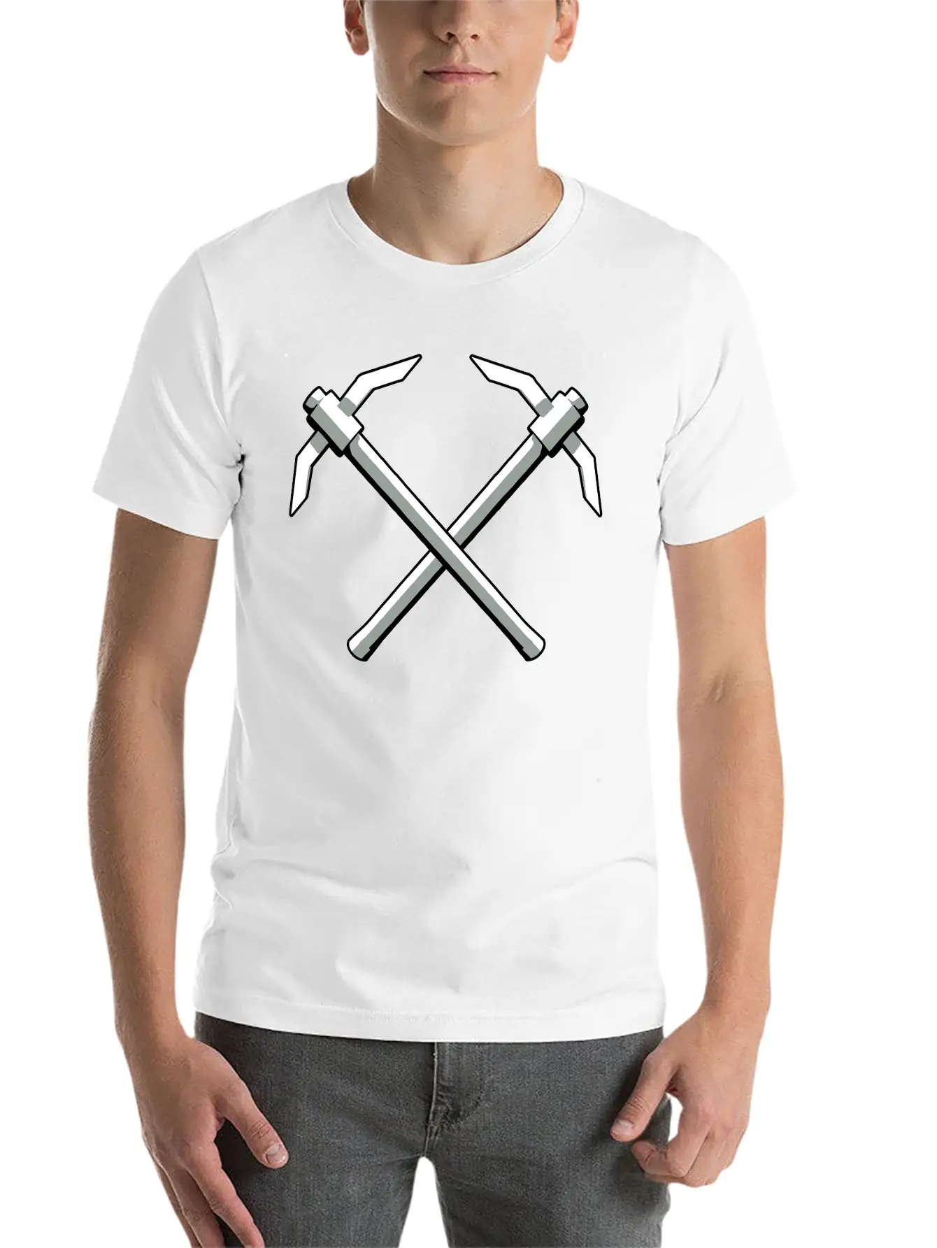 2 Pickaxes Crossover Timeless Short Sleeve Tee – Comfy And Minimalist Design