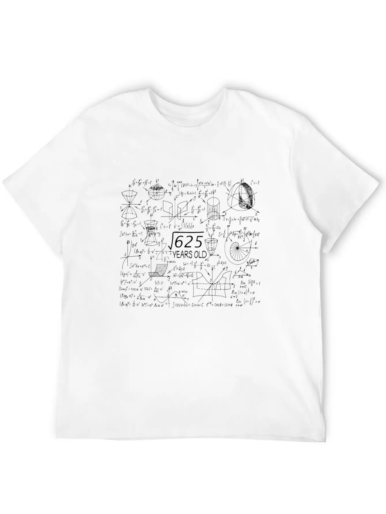 25th Birthday Root Of 625 Math Casual Graphic T-Shirt – Simple And Comfortable Daily Wear