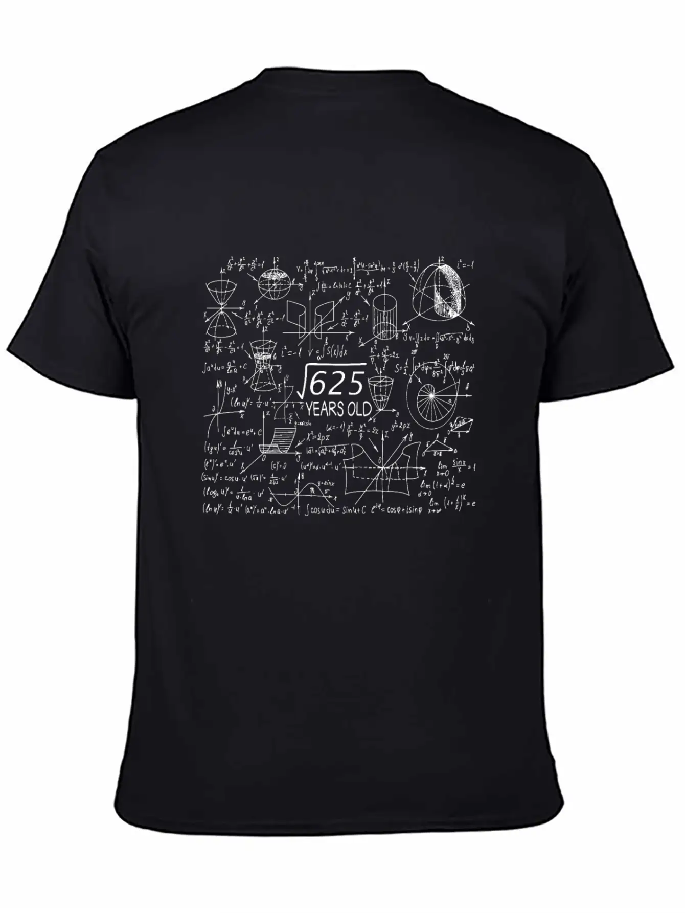 25th Birthday Root Of 625 Math Casual Graphic T-Shirt – Simple And Comfortable Daily Wear