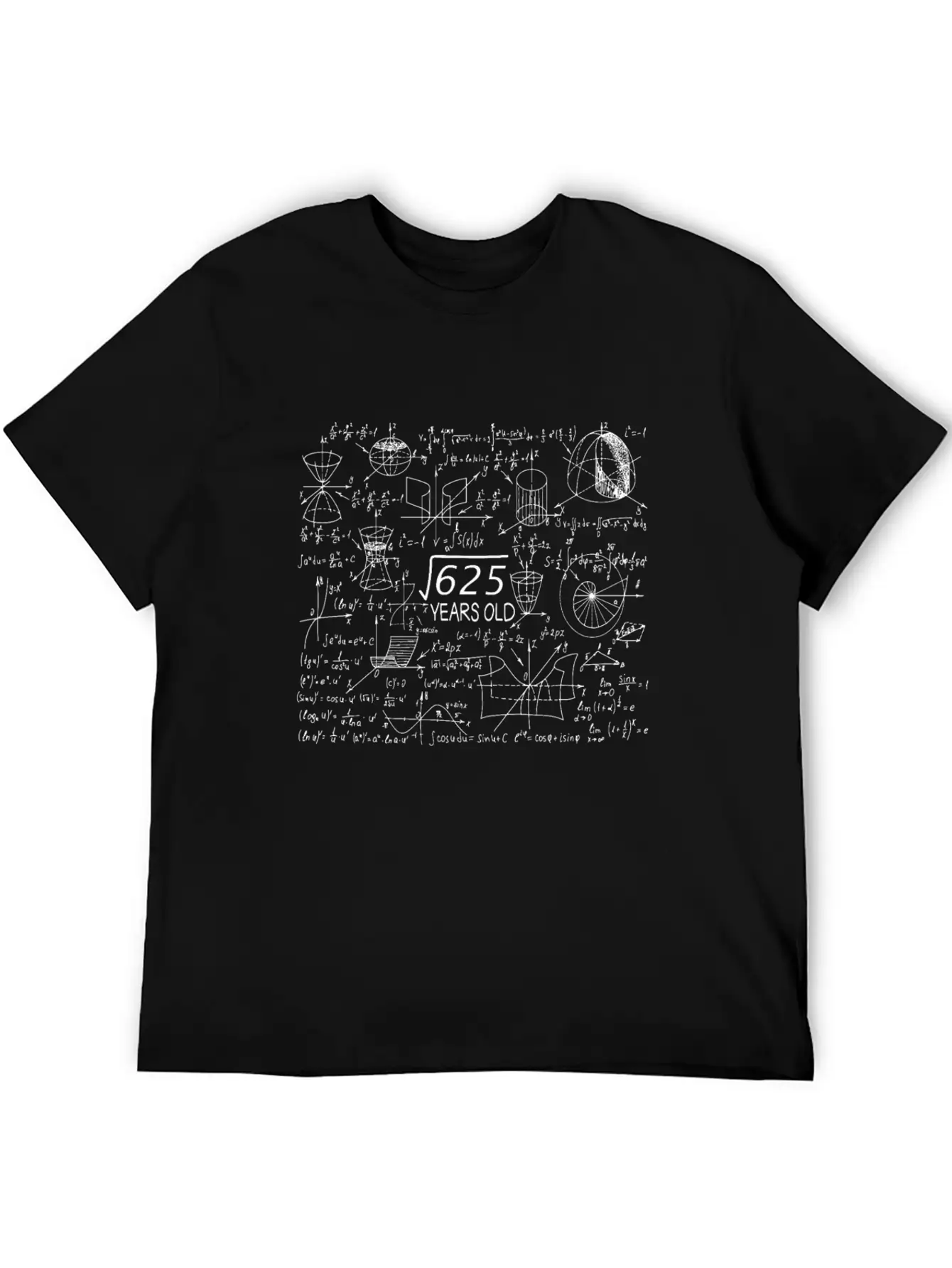 25th Birthday Root Of 625 Math Casual Graphic T-Shirt – Simple And Comfortable Daily Wear