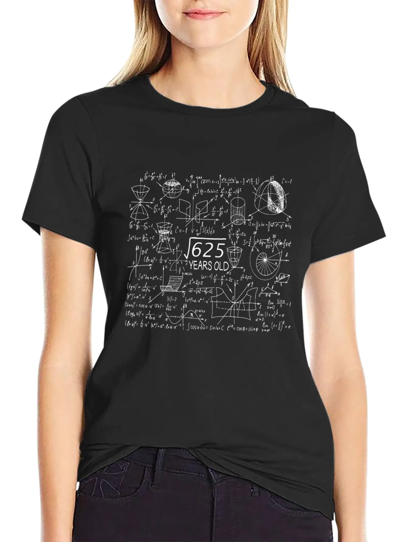 25th Birthday Root Of 625 Math Casual Graphic T-Shirt – Simple And Comfortable Daily Wear