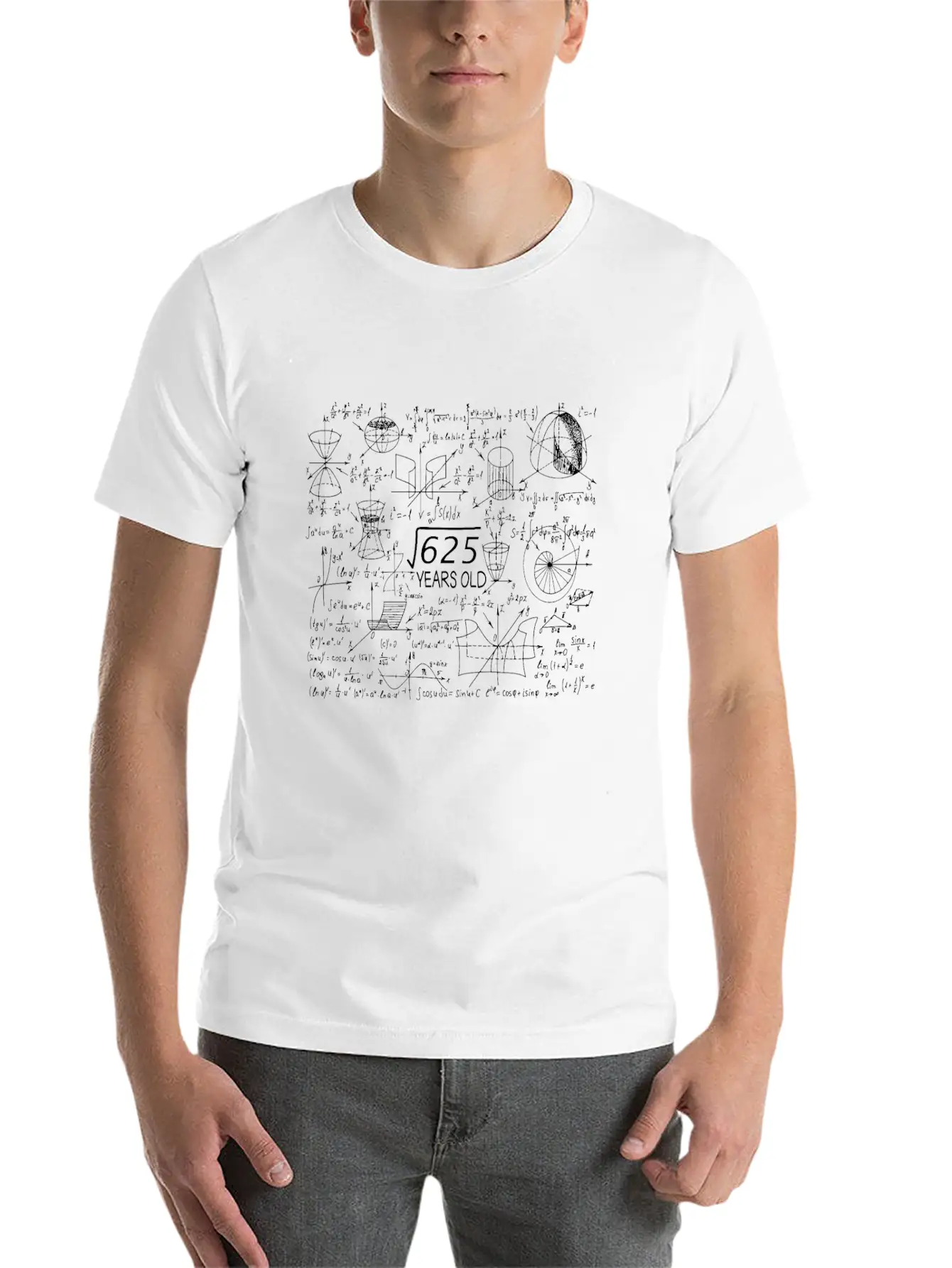 25th Birthday Root Of 625 Math Casual Graphic T-Shirt – Simple And Comfortable Daily Wear