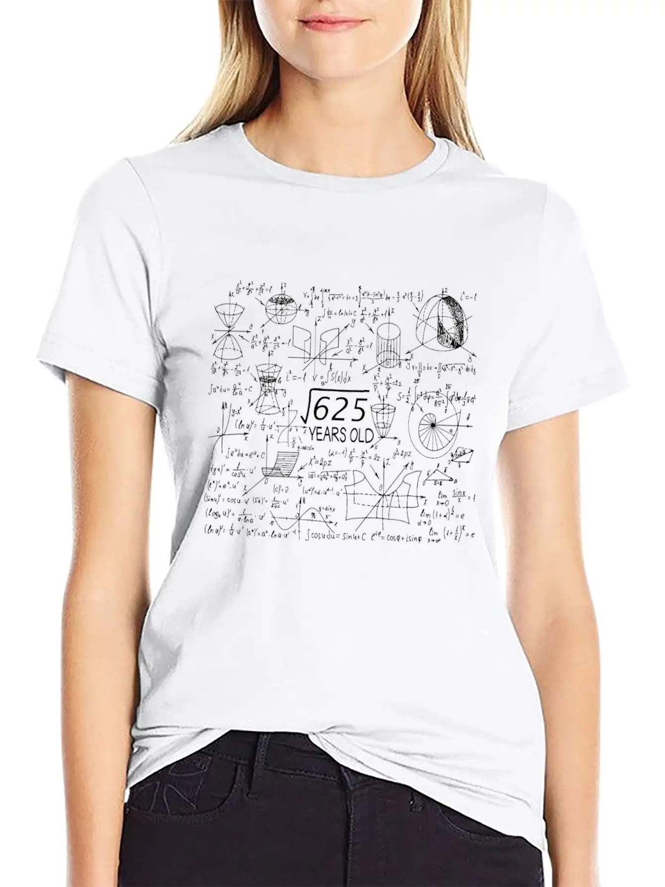 25th Birthday Root Of 625 Math Casual Graphic T-Shirt – Simple And Comfortable Daily Wear