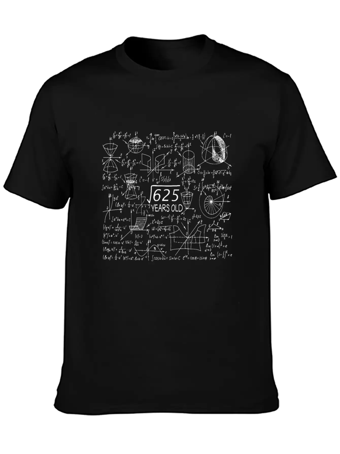25th Birthday Root Of 625 Math Casual Graphic T-Shirt – Simple And Comfortable Daily Wear