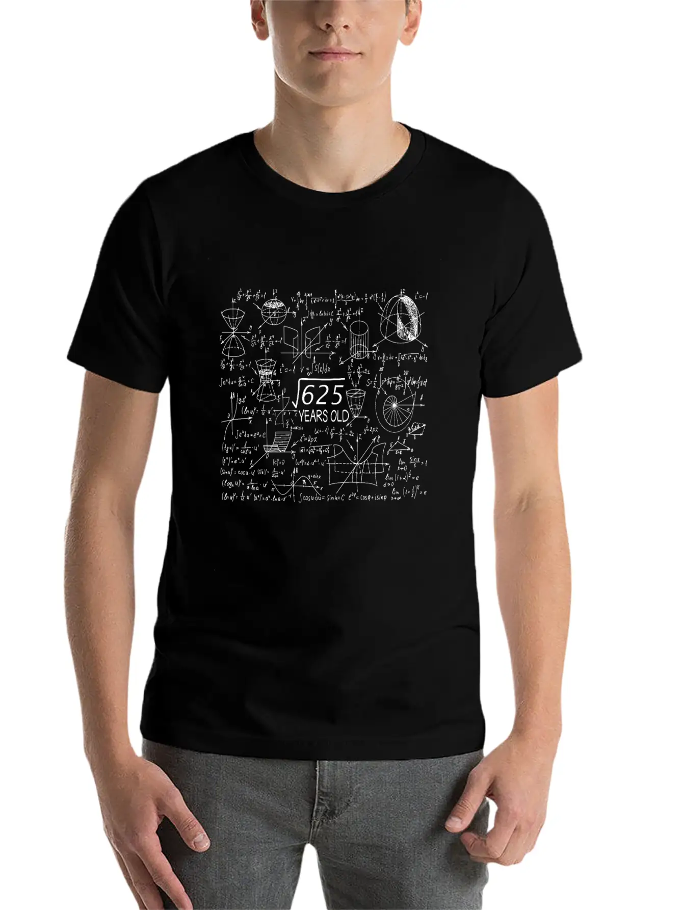 25th Birthday Root Of 625 Math Casual Graphic T-Shirt – Simple And Comfortable Daily Wear