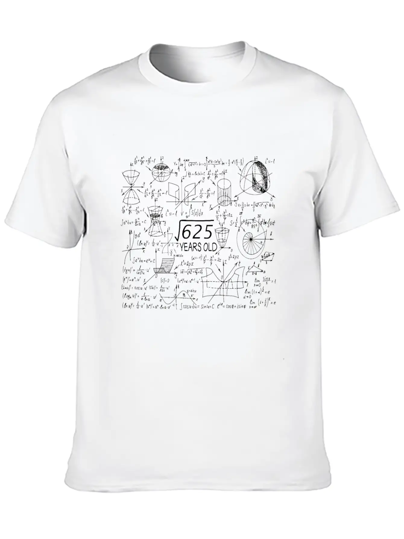 25th Birthday Root Of 625 Math Casual Graphic T-Shirt – Simple And Comfortable Daily Wear