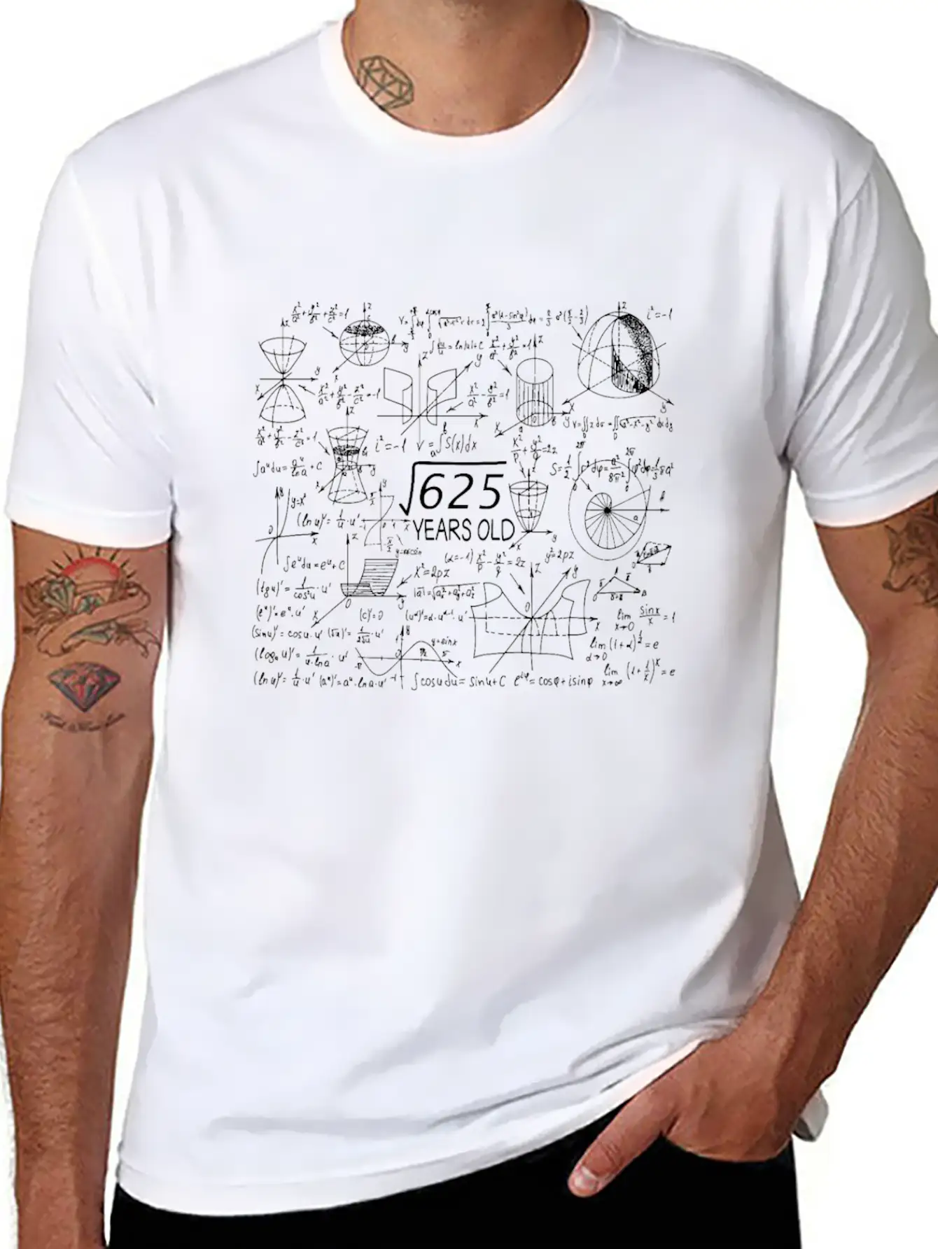 25th Birthday Root Of 625 Math Casual Graphic T-Shirt – Simple And Comfortable Daily Wear