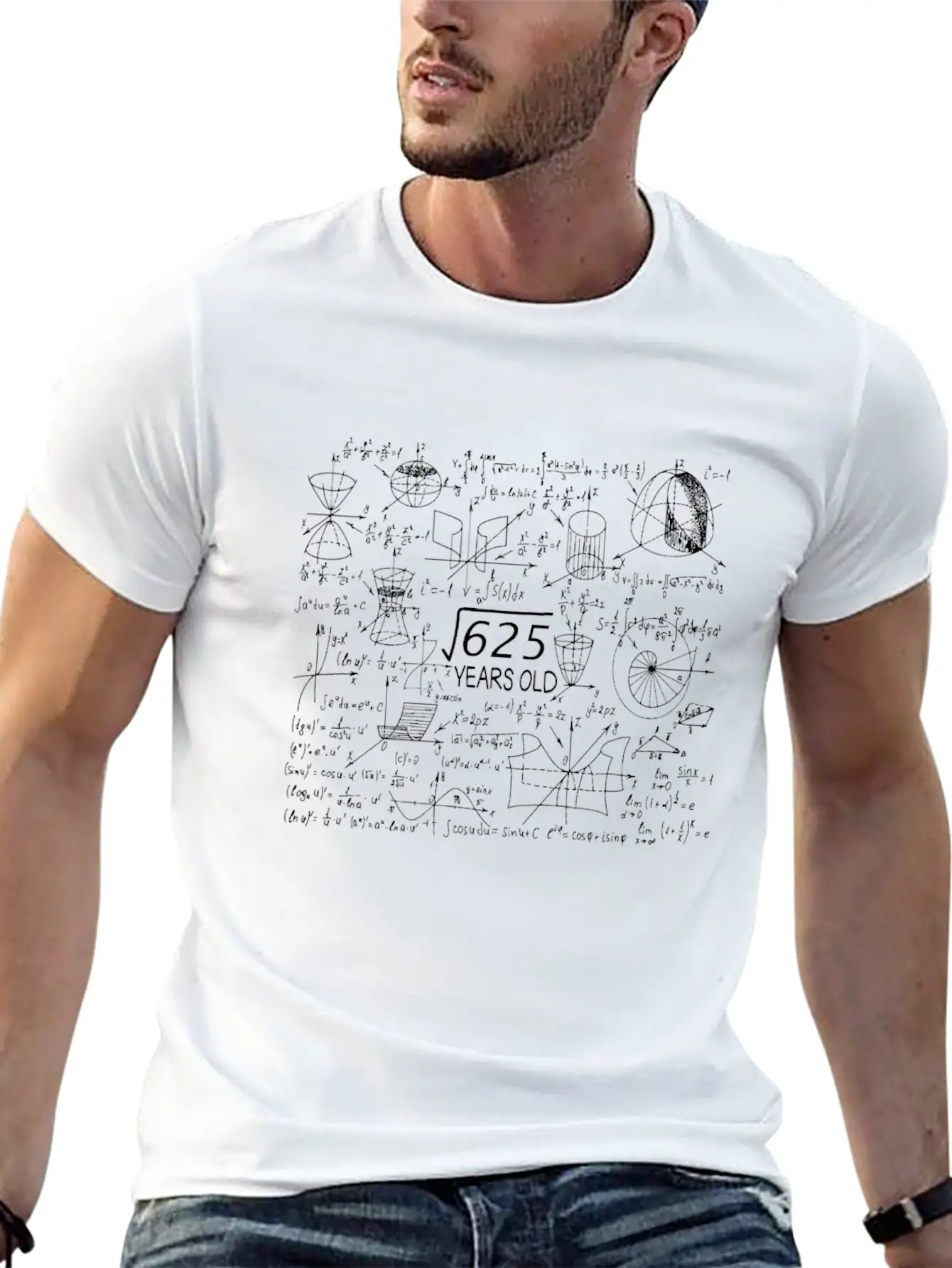 25th Birthday Root Of 625 Math Casual Graphic T-Shirt – Simple And Comfortable Daily Wear