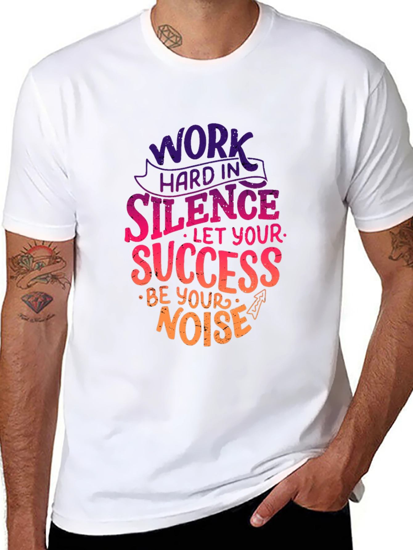 Work Hard in Silence T-Shirt Motivational Quote Tee