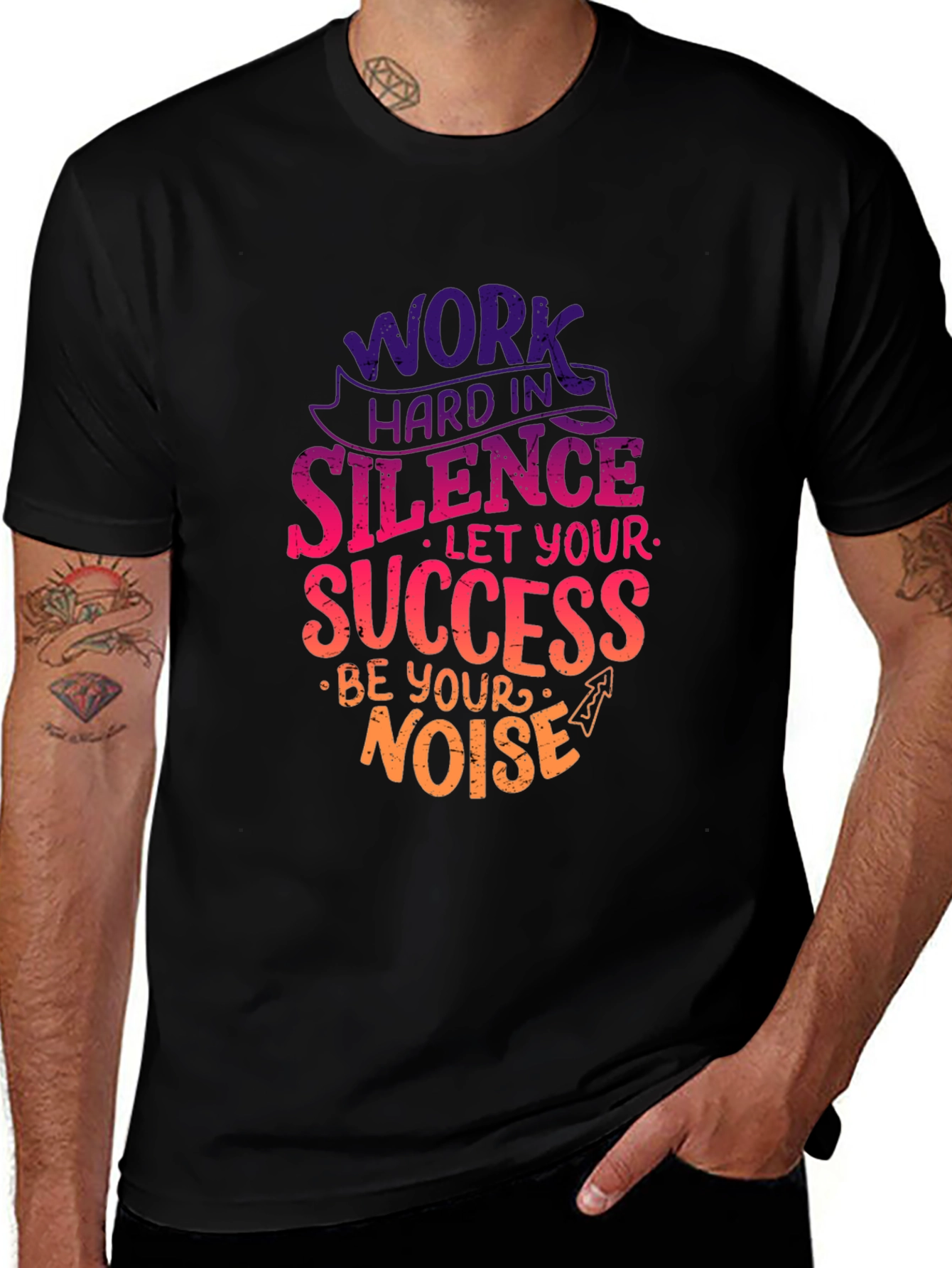 Work Hard in Silence T-Shirt Motivational Quote Tee