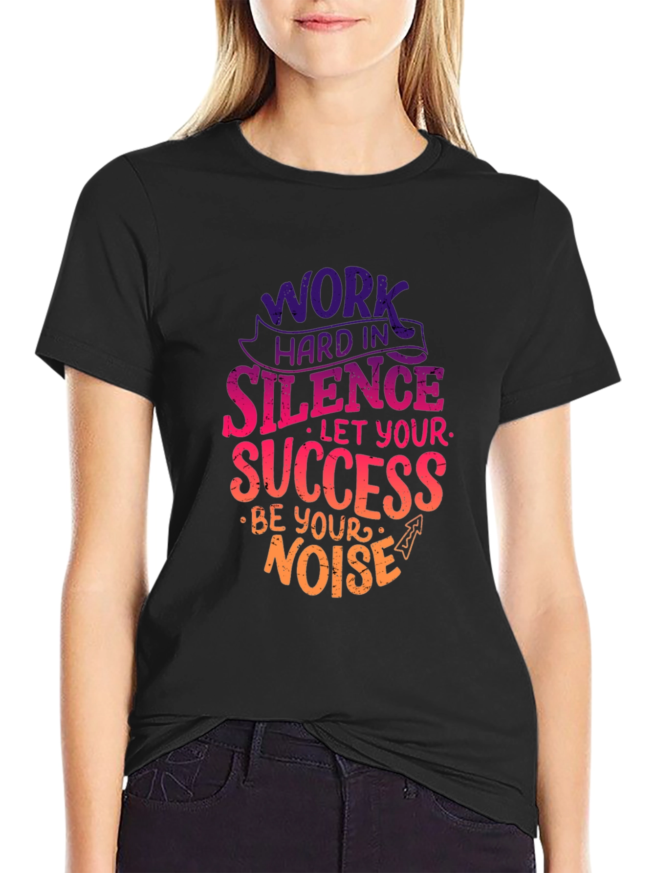 Work Hard in Silence T-Shirt Motivational Quote Tee