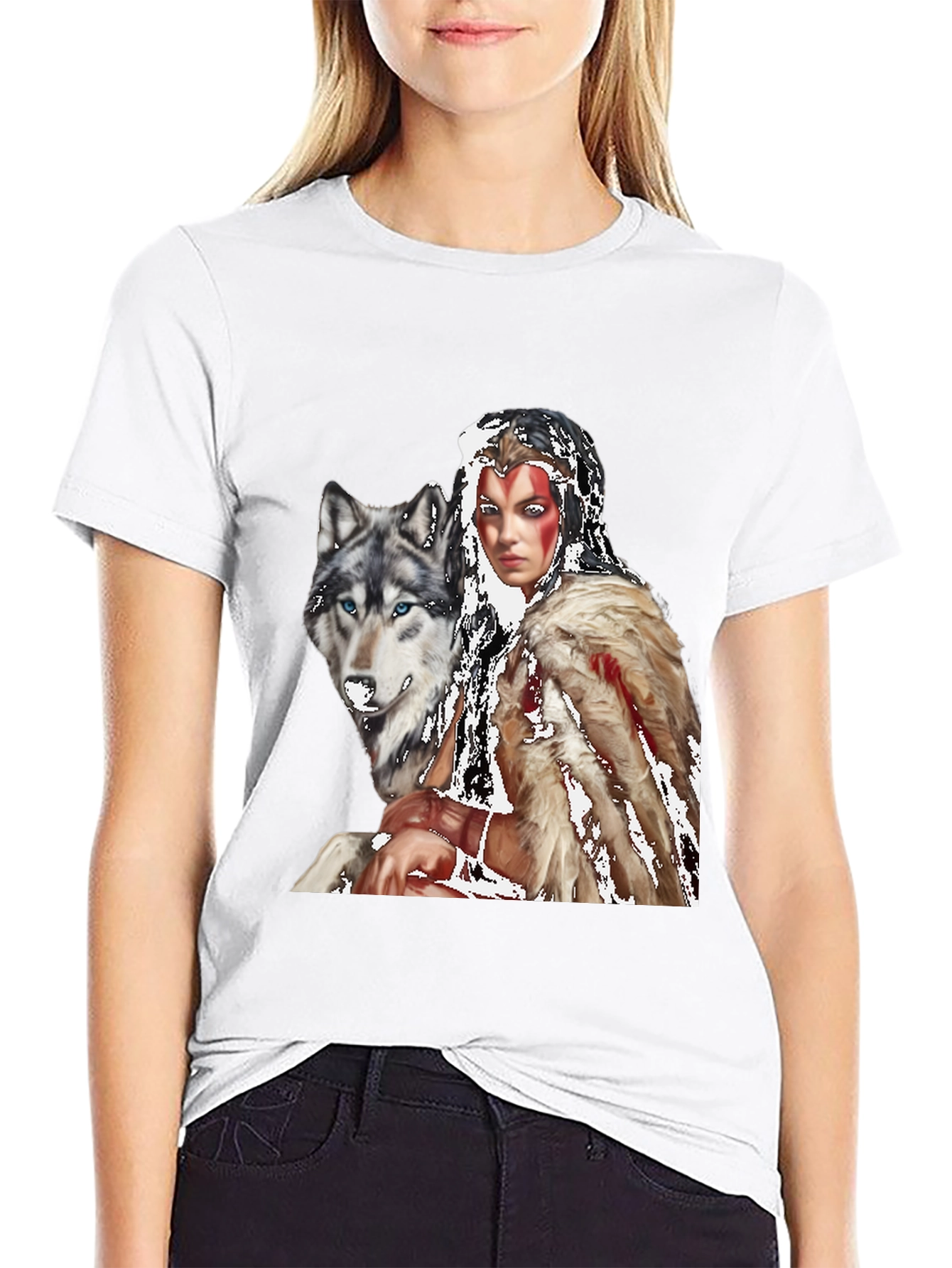 Wolf & Warrior T-Shirt - Black