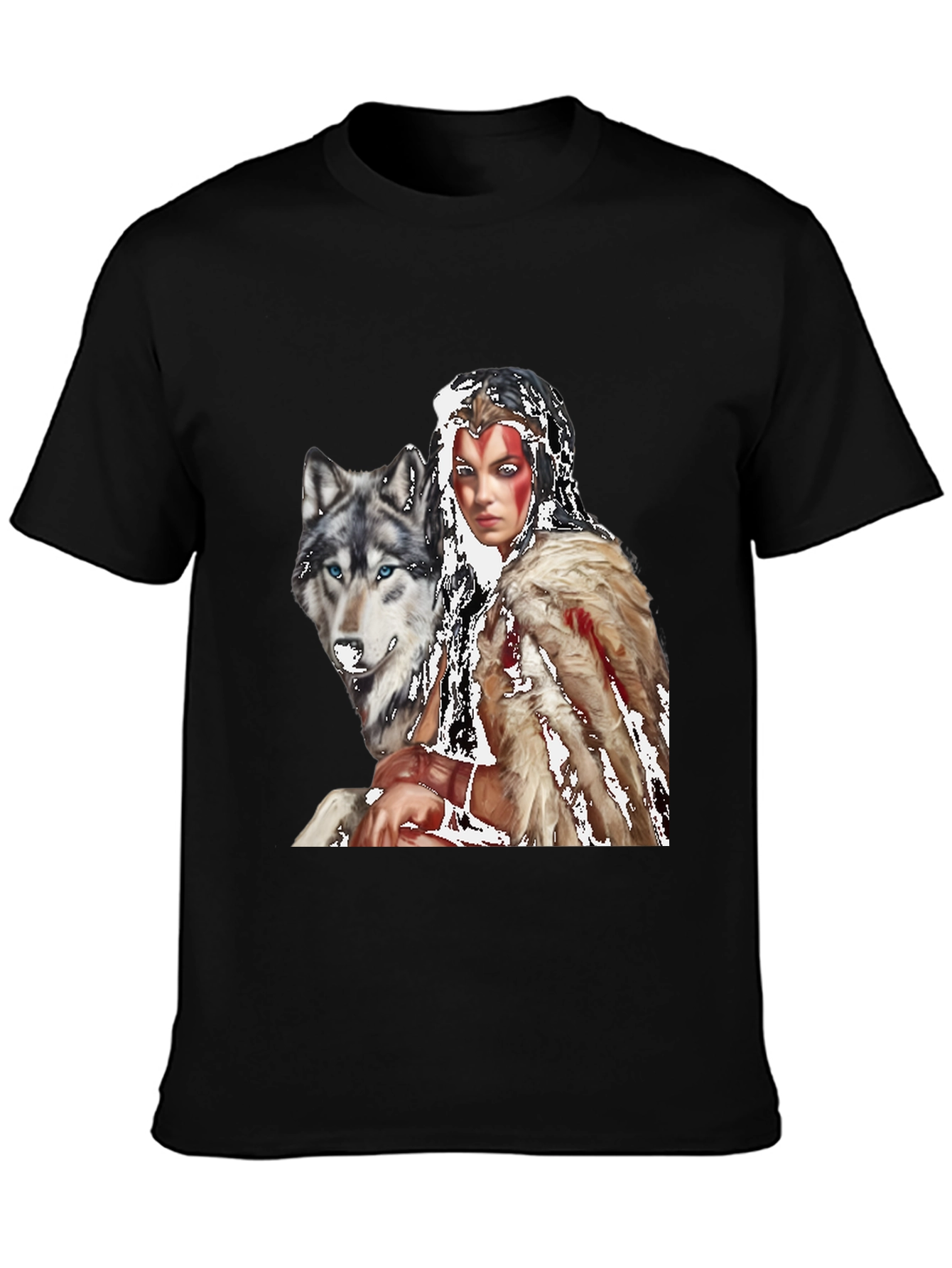 Wolf & Warrior T-Shirt - Black