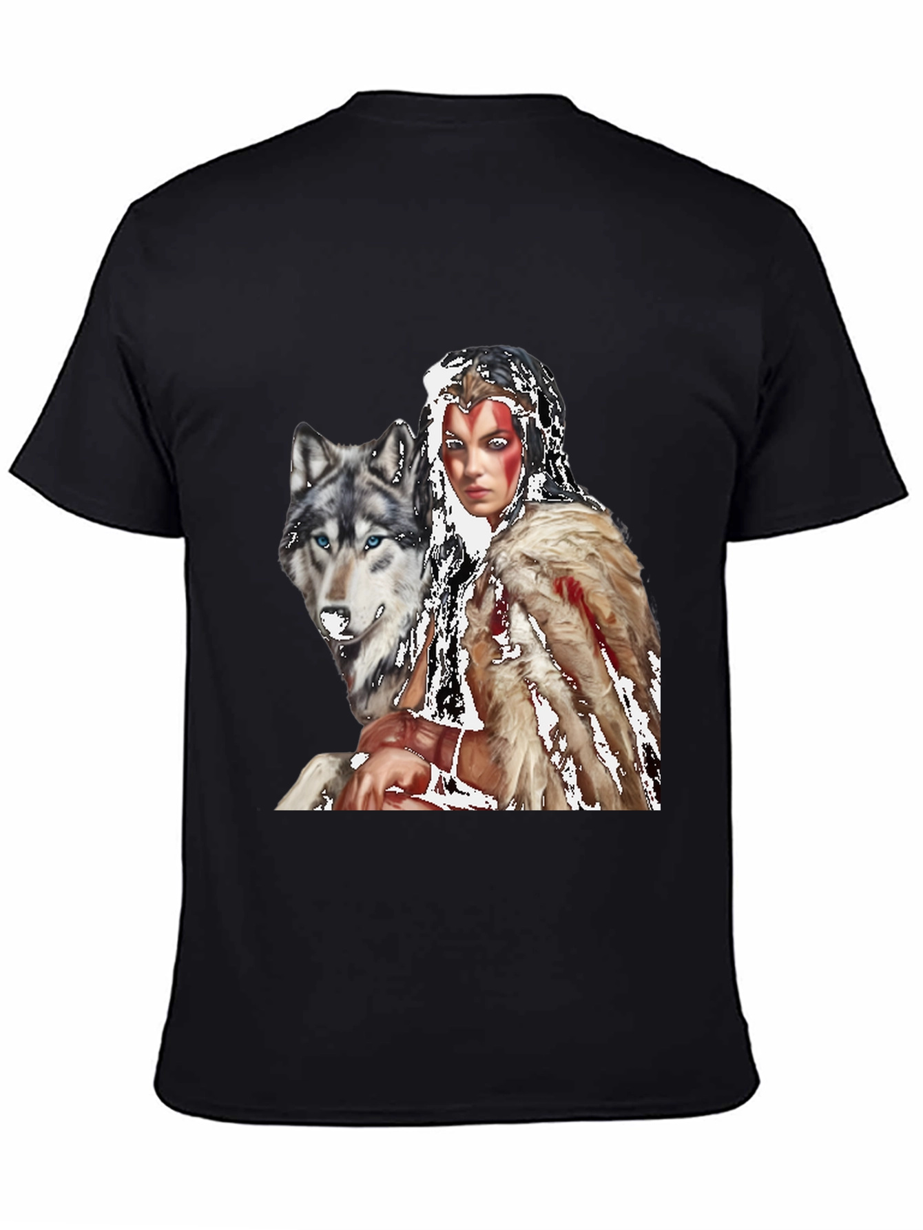 Wolf & Warrior T-Shirt - Black