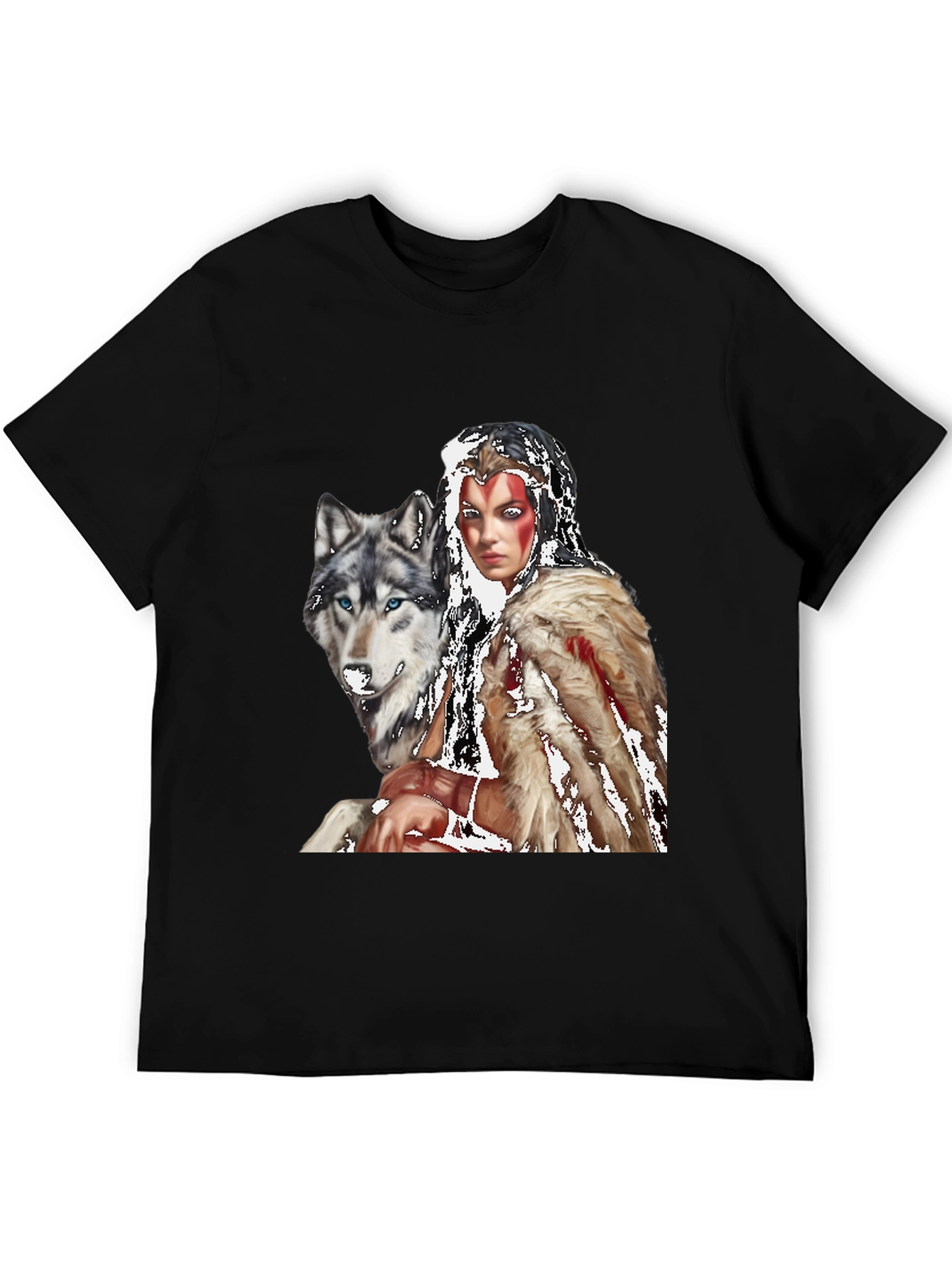 Wolf & Warrior T-Shirt - Black