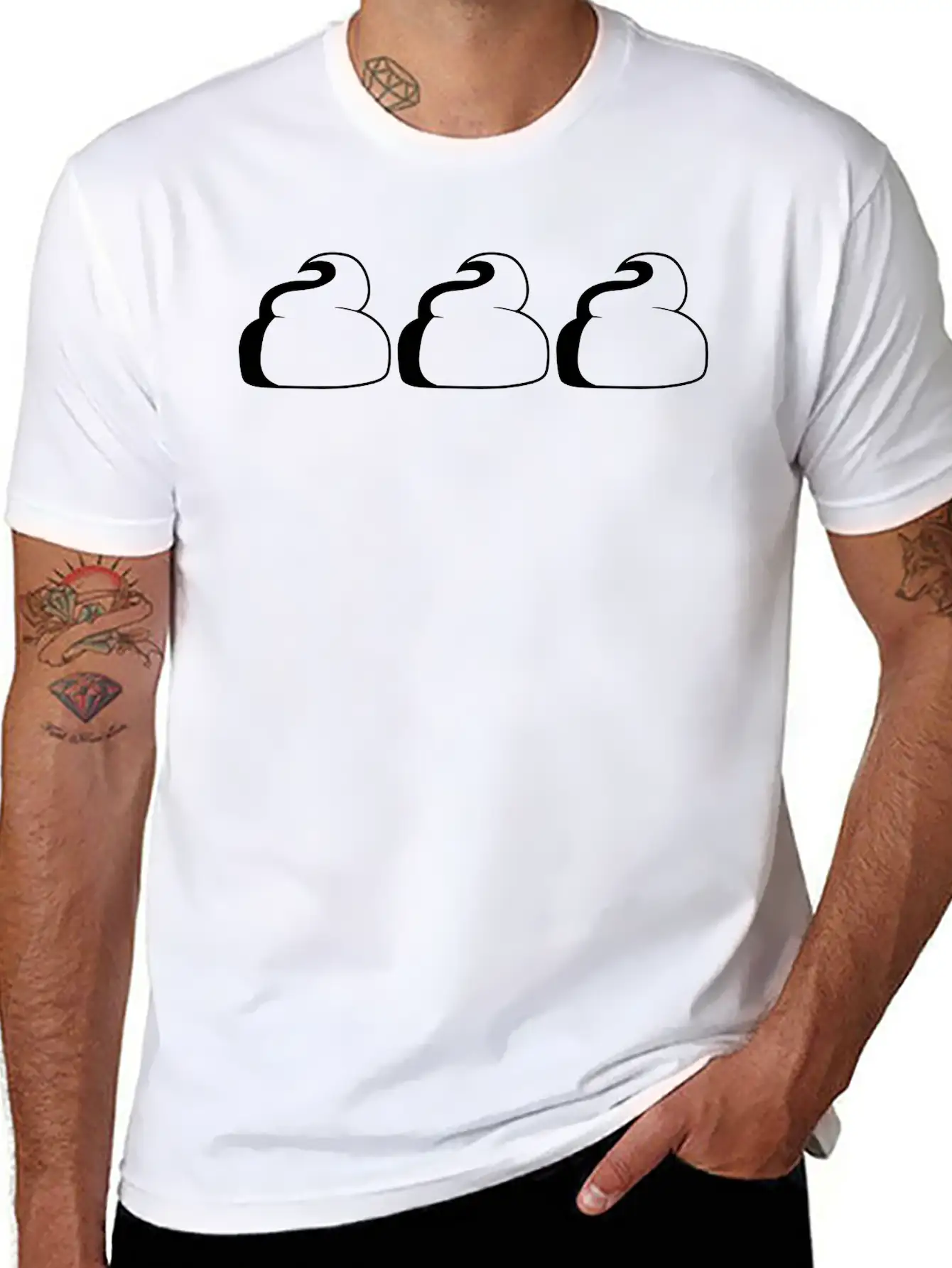3 Heap Group Team Pattern Design Little Shit Poiso Casual Graphic T-Shirt – Simple And Comfortable Daily Wear