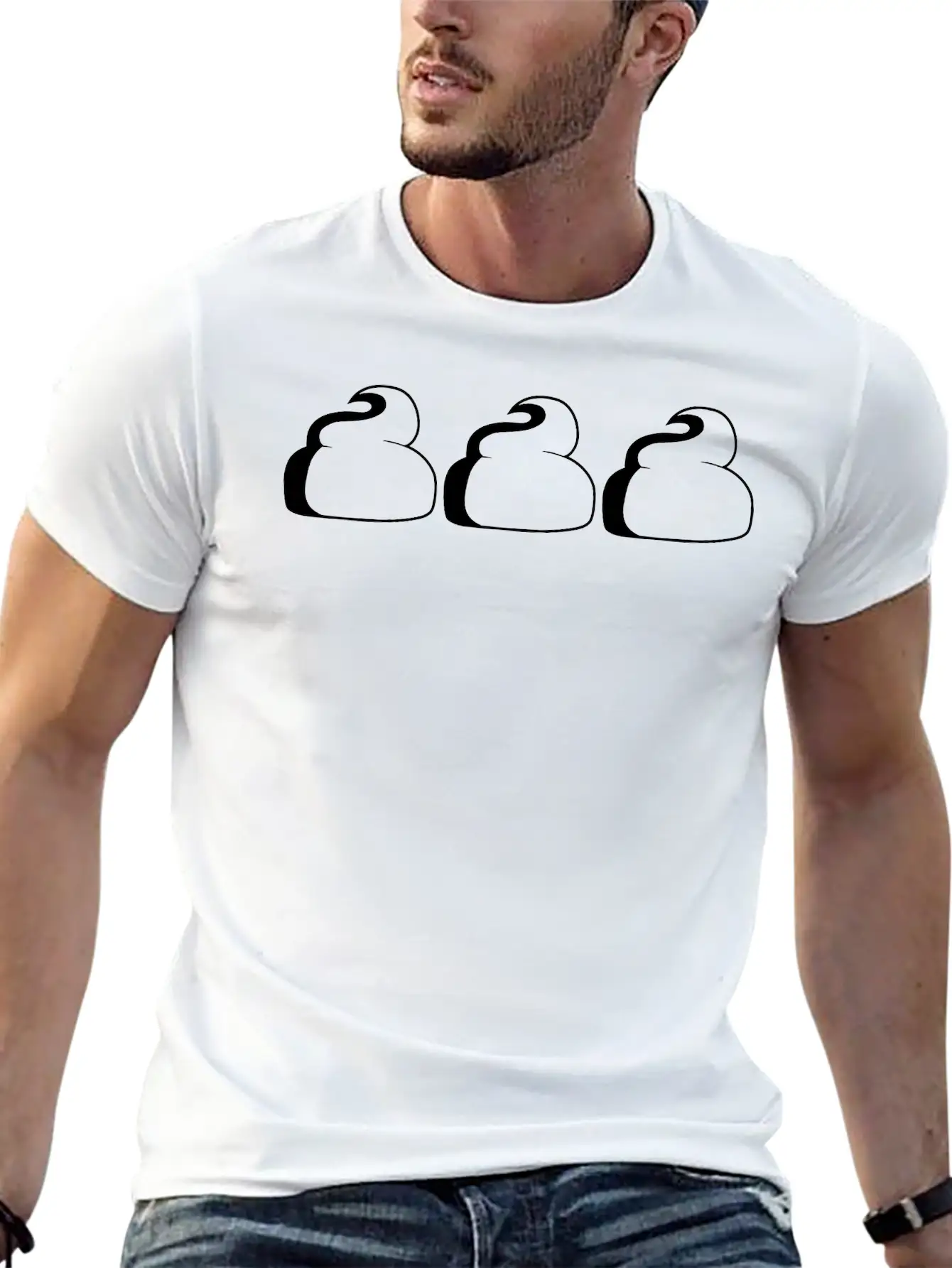 3 Heap Group Team Pattern Design Little Shit Poiso Casual Graphic T-Shirt – Simple And Comfortable Daily Wear