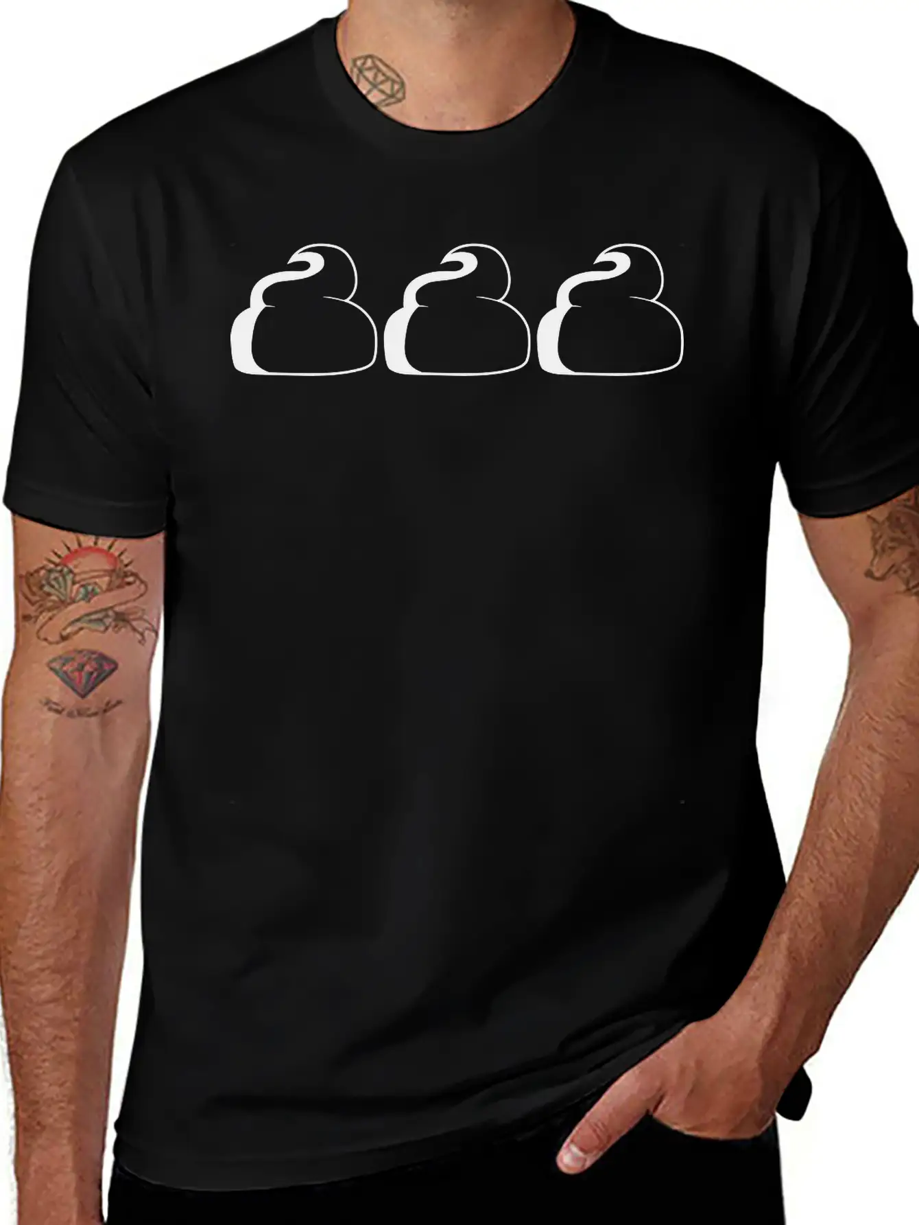 3 Heap Group Team Pattern Design Little Shit Poiso Casual Graphic T-Shirt – Simple And Comfortable Daily Wear