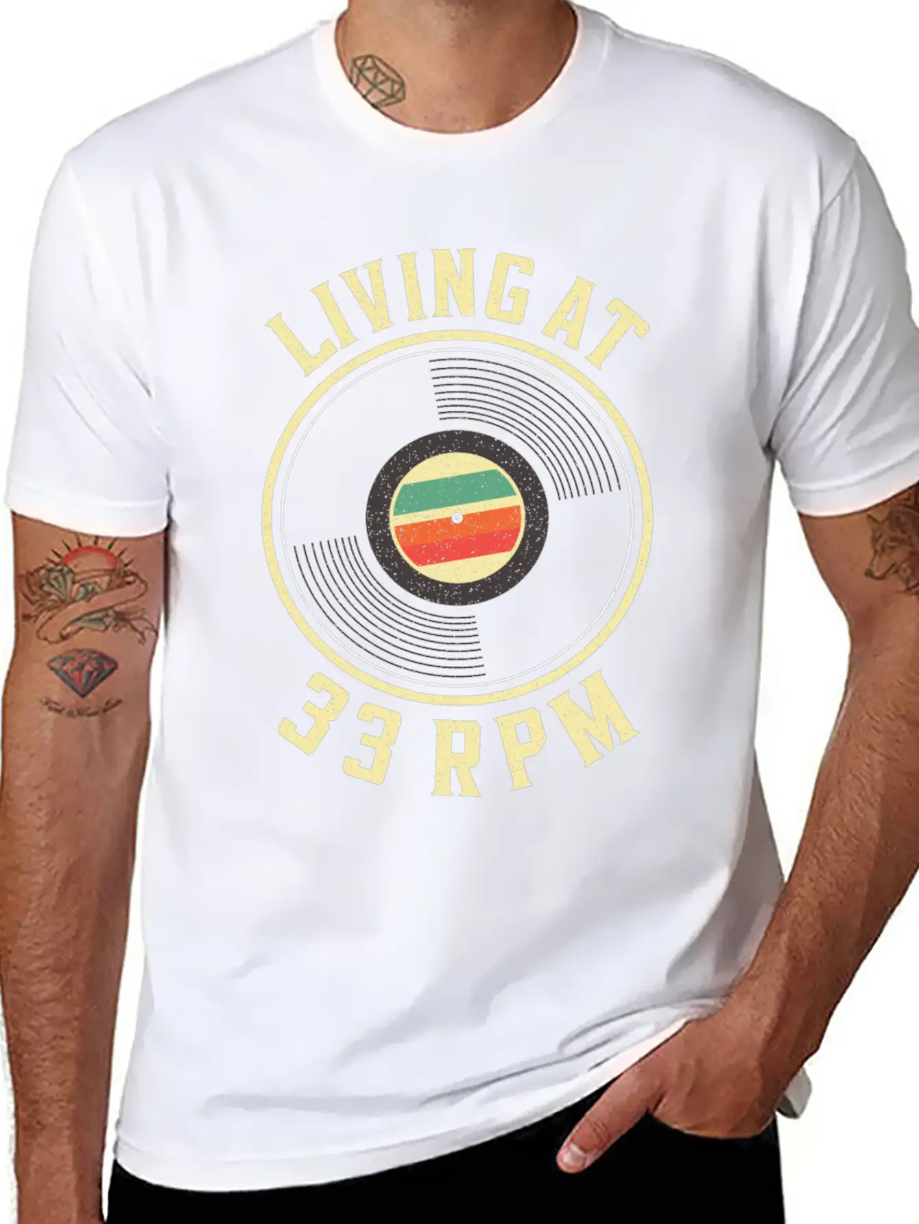 33RPM Vinyl Record Collecting Music Record Player Casual Graphic T-Shirt – Simple And Comfortable Daily Wear