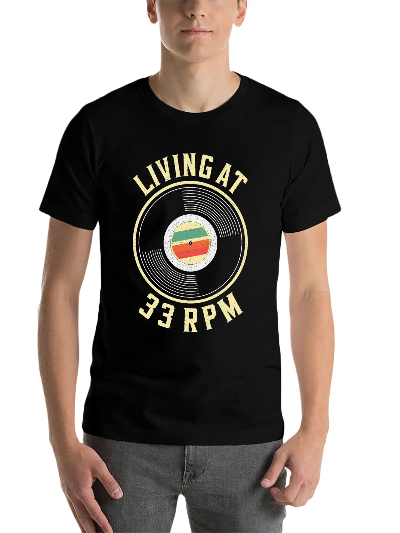 33RPM Vinyl Record Collecting Music Record Player Casual Graphic T-Shirt – Simple And Comfortable Daily Wear