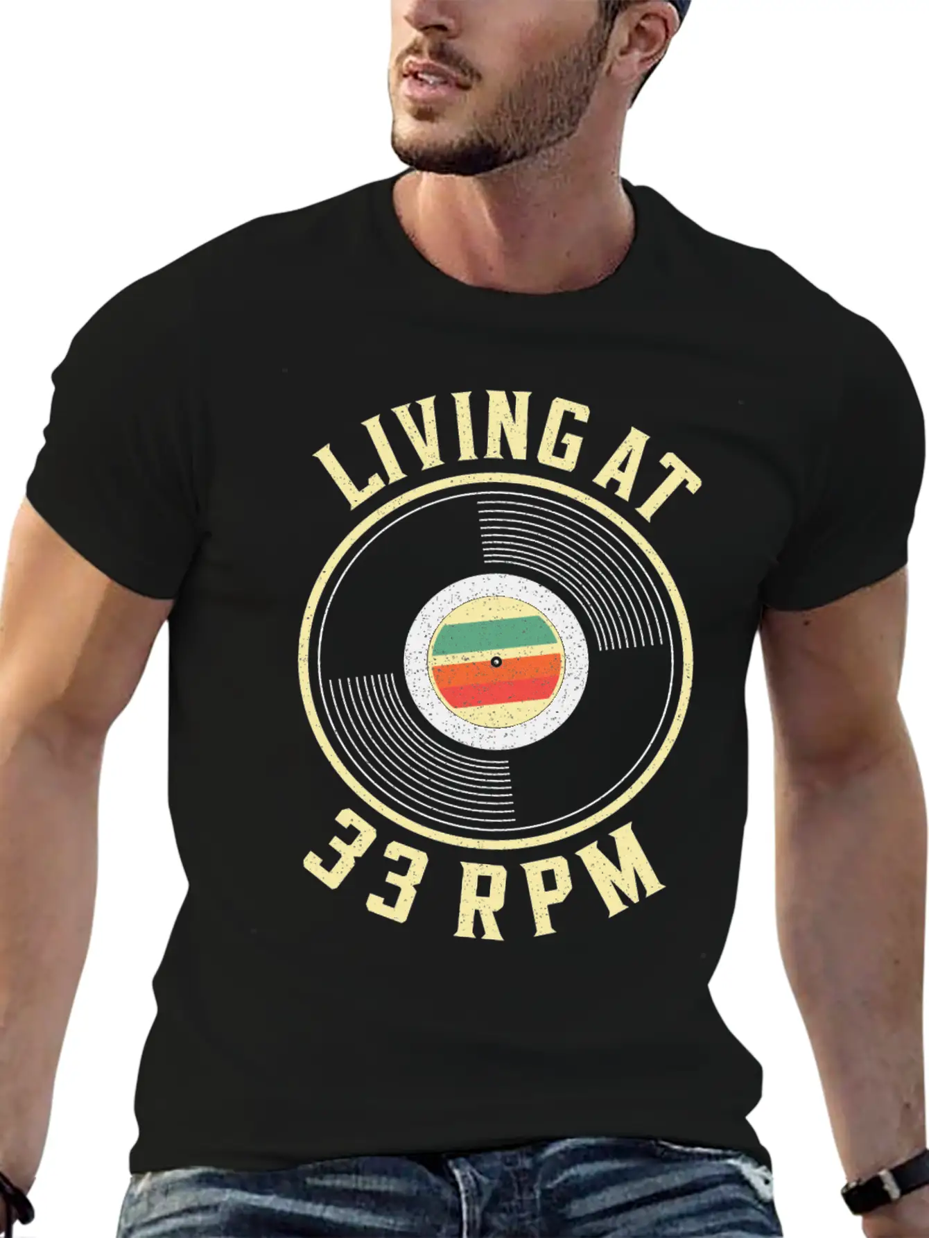 33RPM Vinyl Record Collecting Music Record Player Casual Graphic T-Shirt – Simple And Comfortable Daily Wear