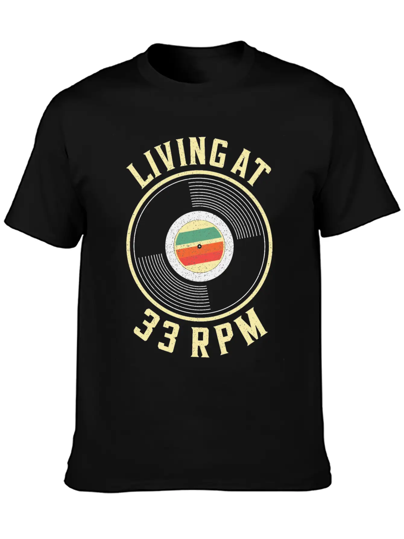 33RPM Vinyl Record Collecting Music Record Player Casual Graphic T-Shirt – Simple And Comfortable Daily Wear